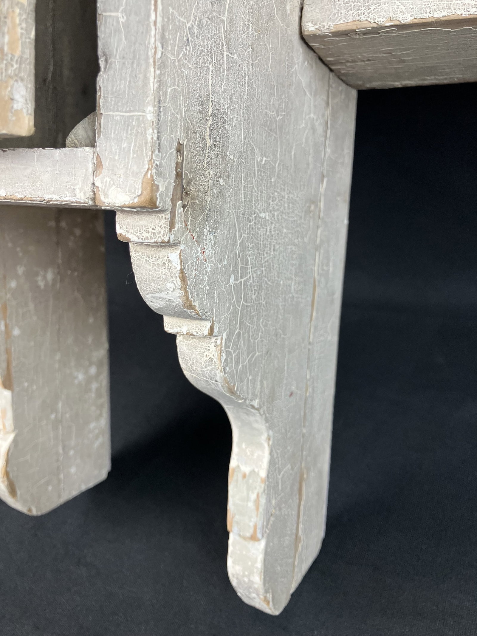 Primitive White Painted Shelf - 7