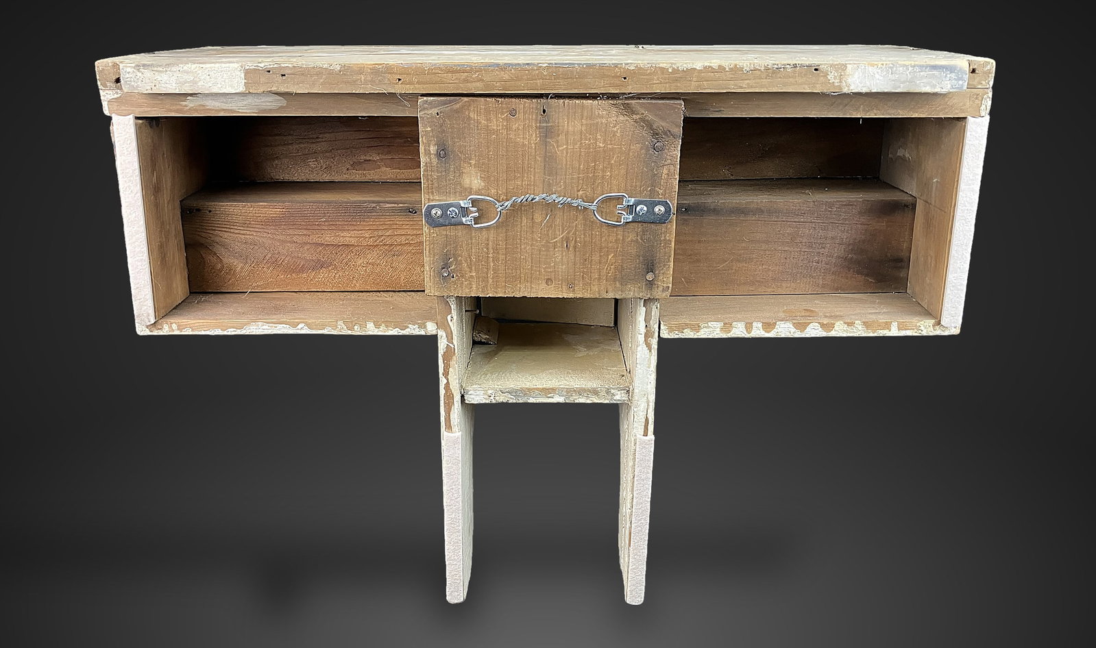 Primitive White Painted Shelf - 8