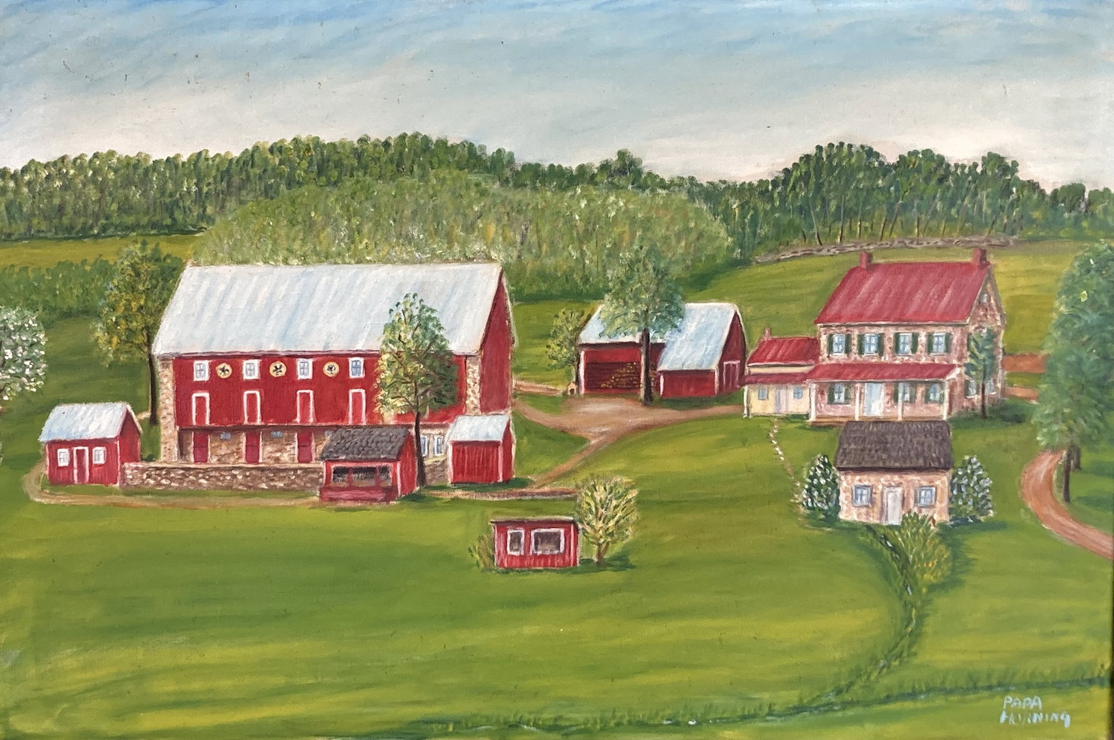 Paul Brendle "Papa" Horning, The Kern Farm, Oil Painting - 2