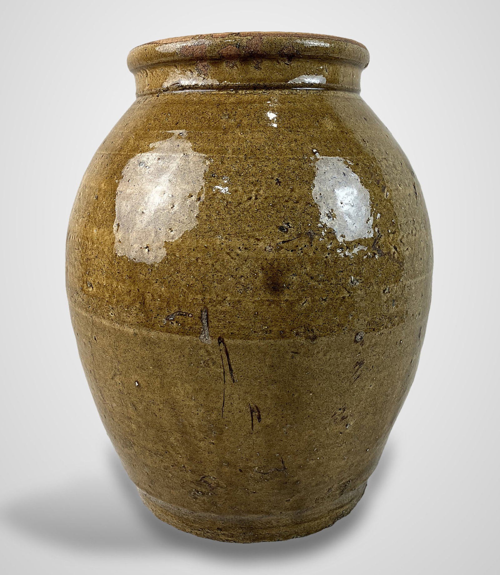 Glazed Stoneware Storage Jar - 2