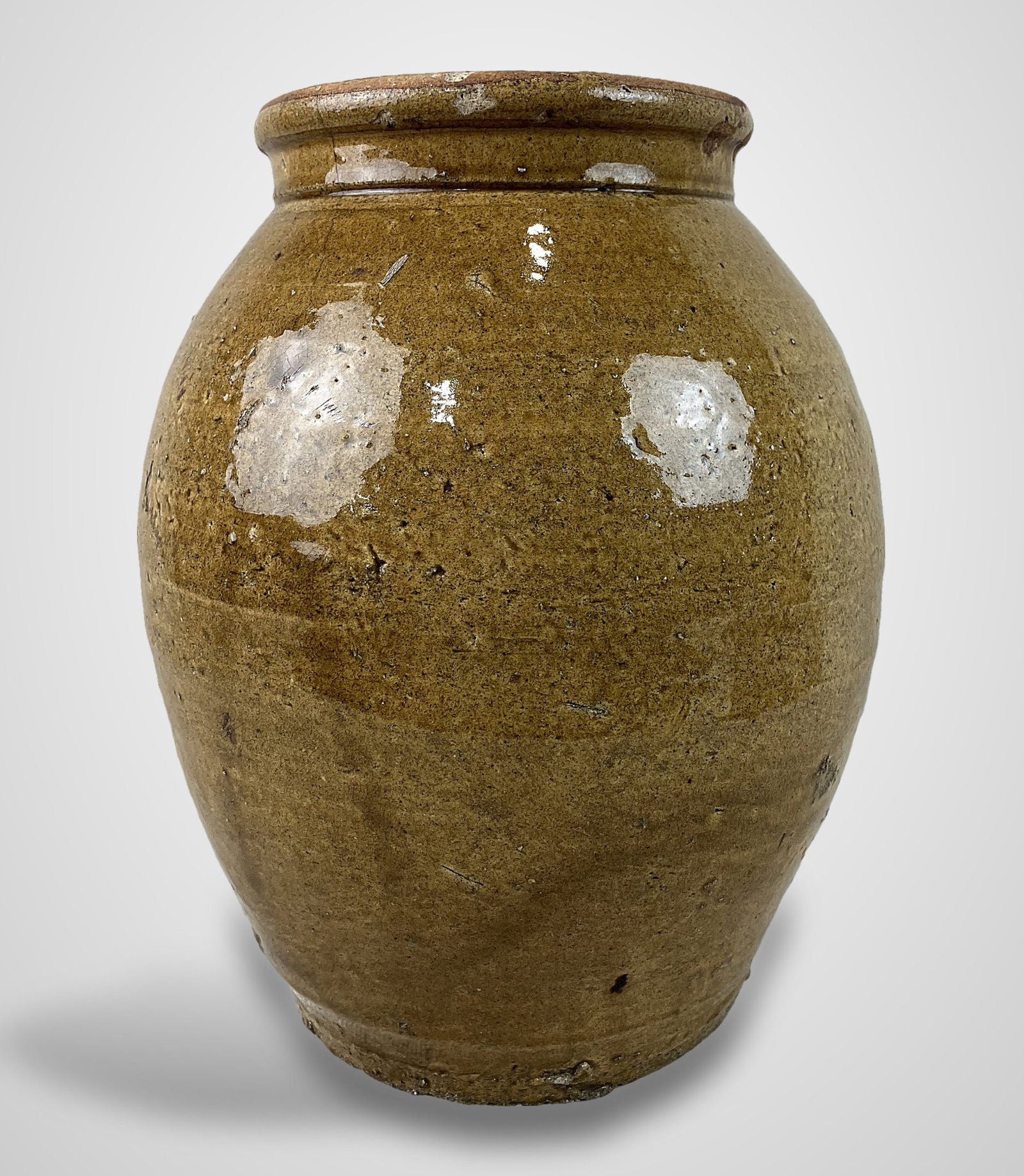 Glazed Stoneware Storage Jar - 3