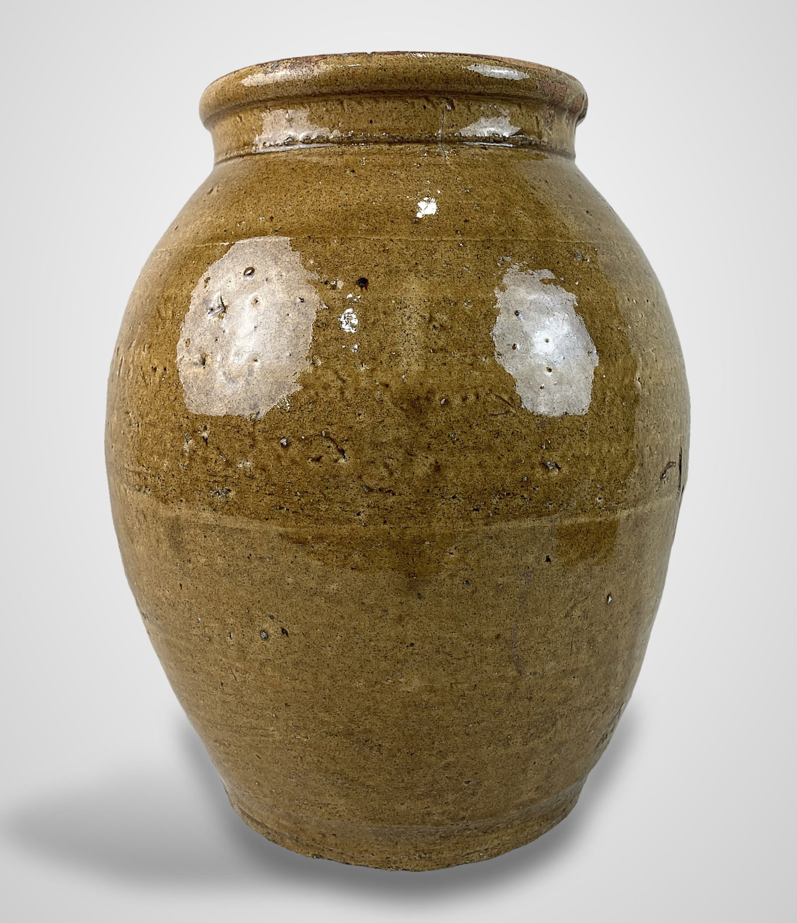 Glazed Stoneware Storage Jar - 5