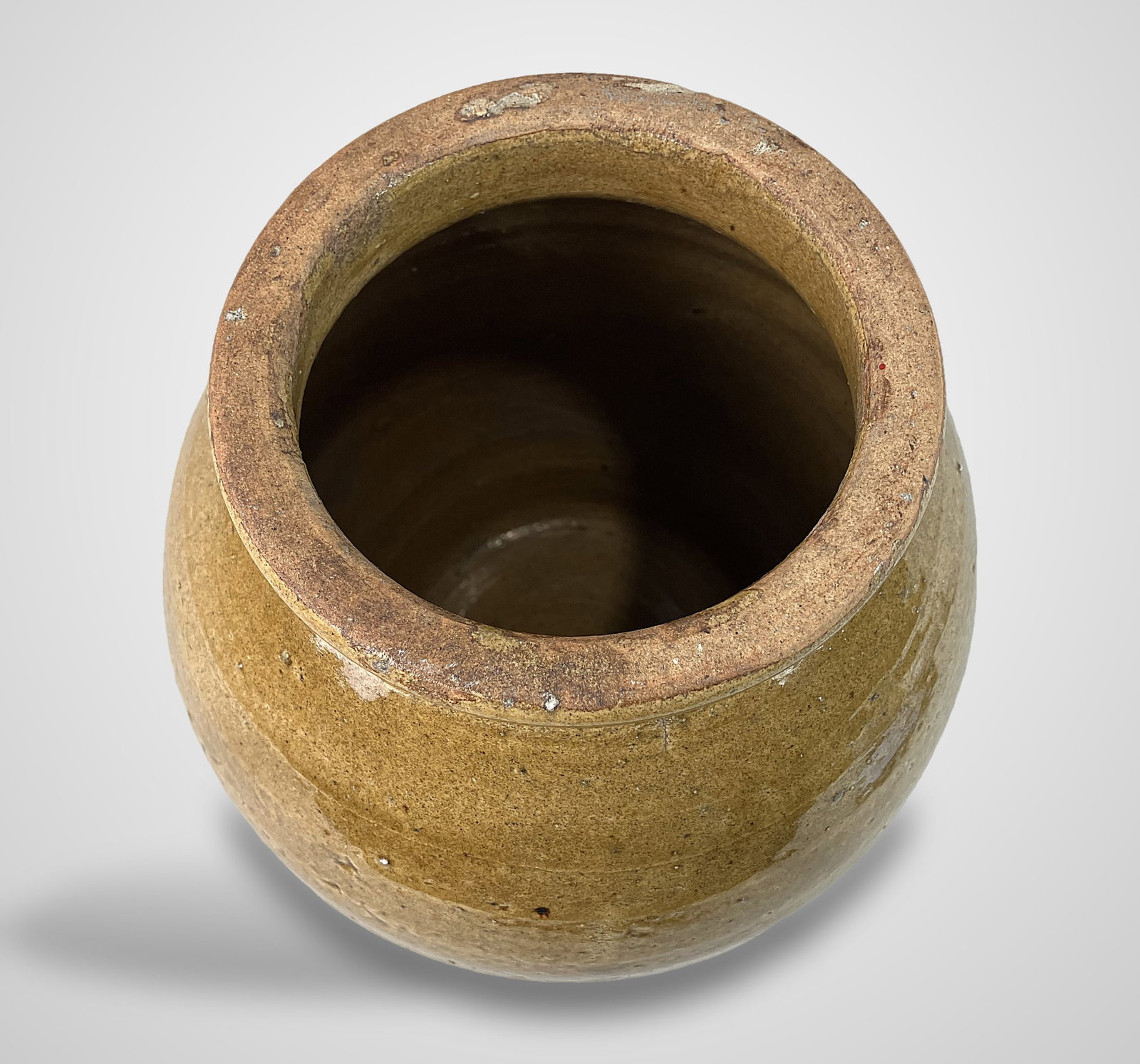 Glazed Stoneware Storage Jar - 6