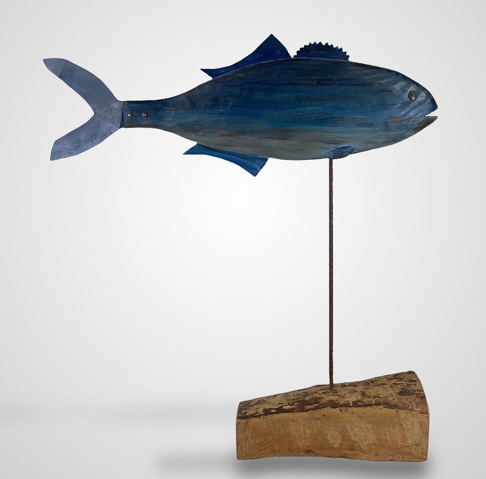 Polychromed Folk Art Tuna Sculpture - 4