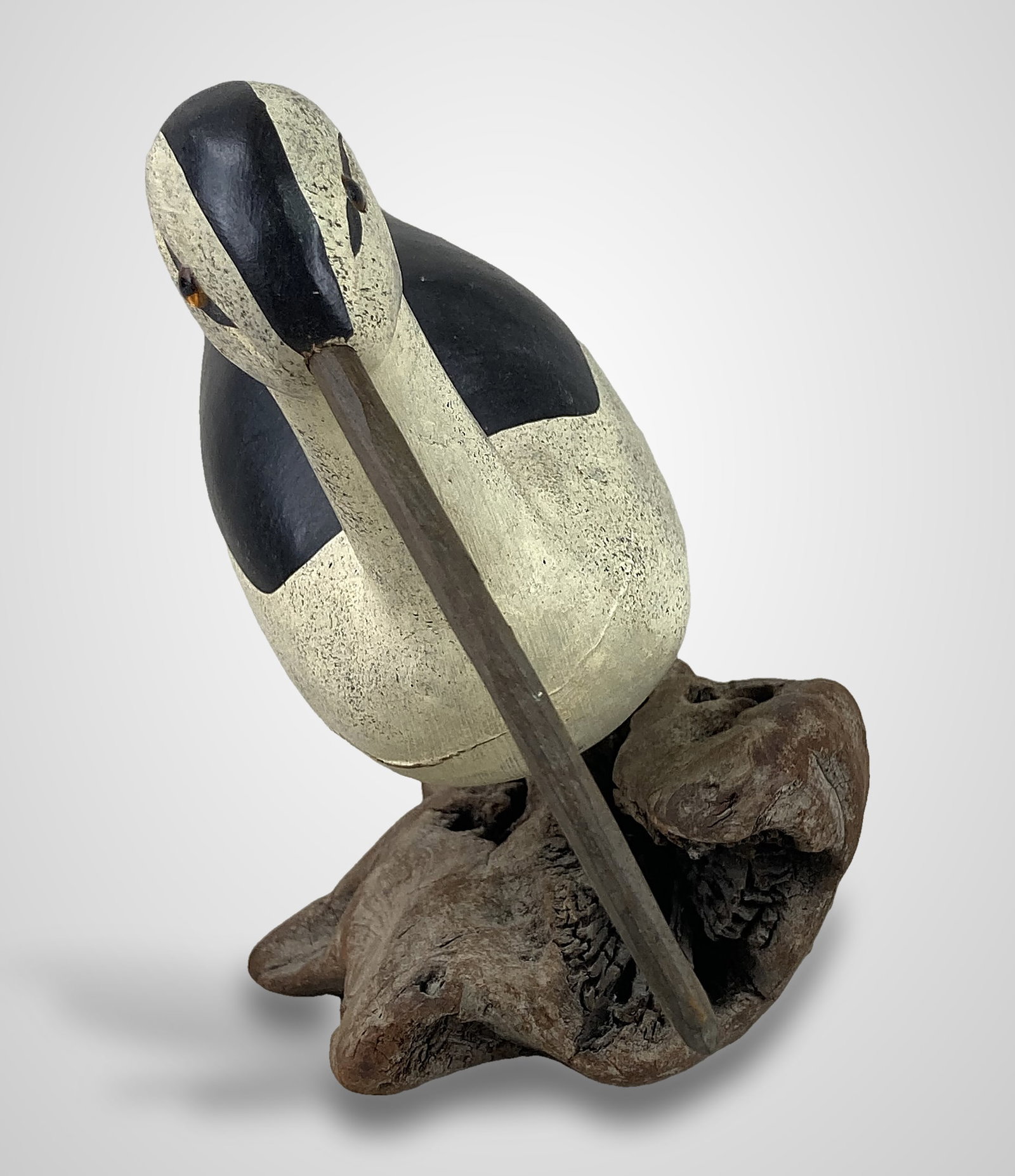 Polychromed Folk Art Shorebird Sculpture - 5