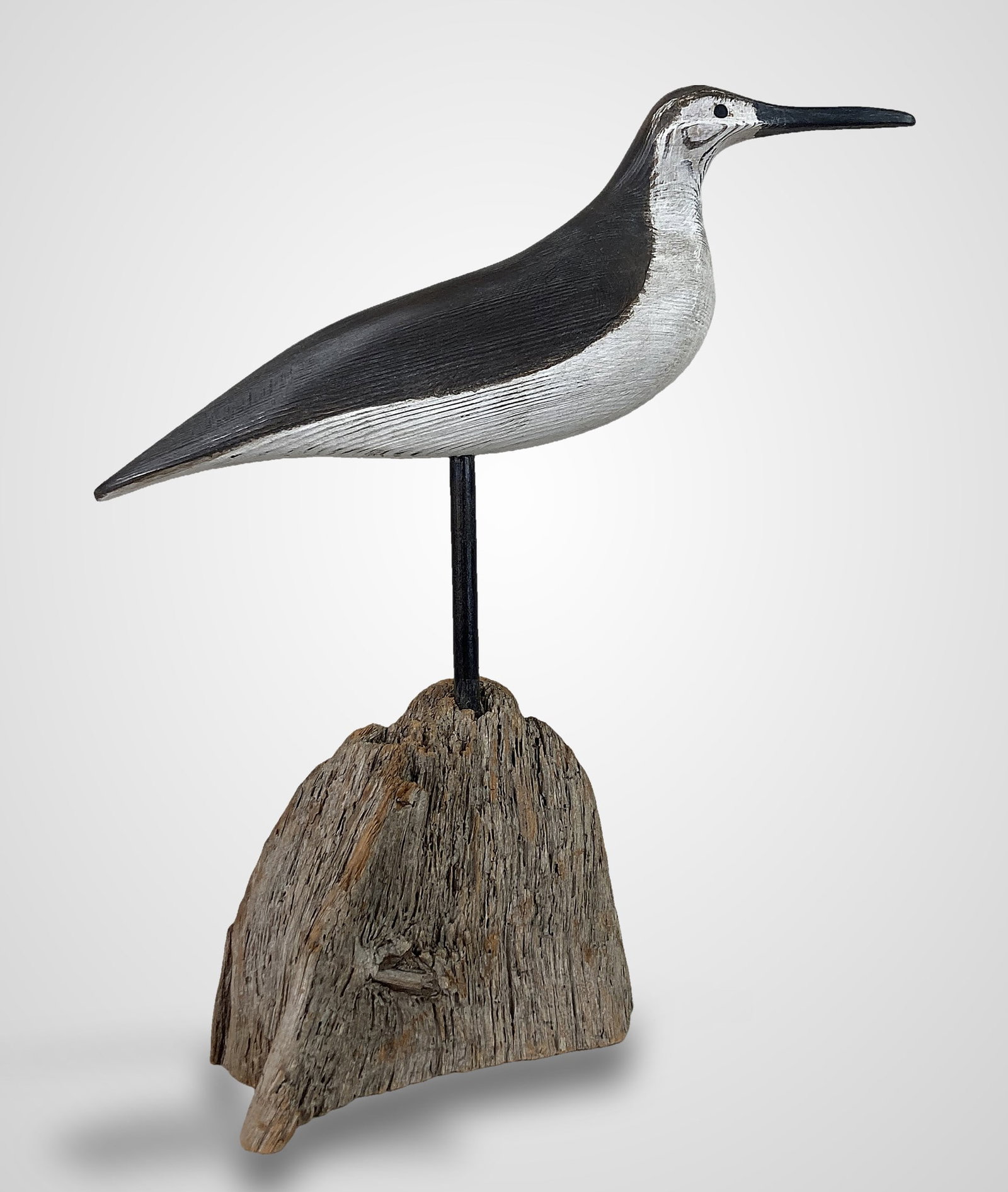 Polychromed Folk Art Shorebird Sculpture - 2
