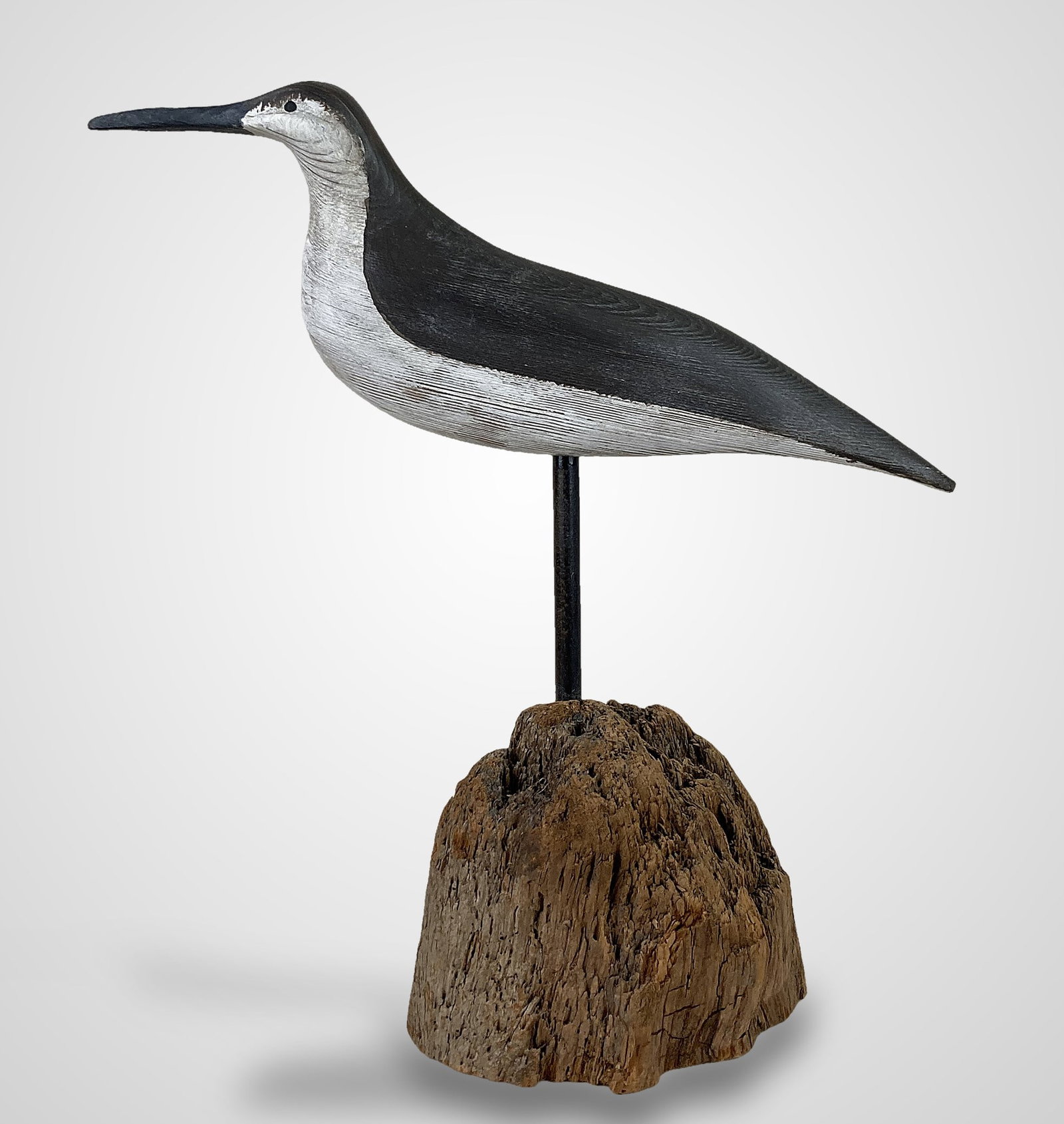Polychromed Folk Art Shorebird Sculpture - 4