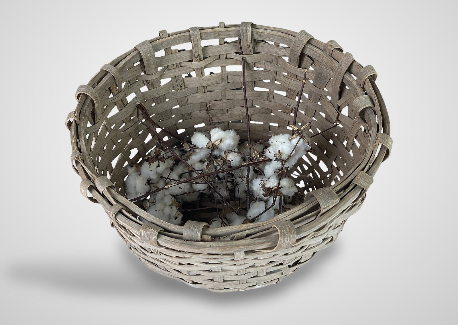 Large Antique Cotton Harvest Basket - 5