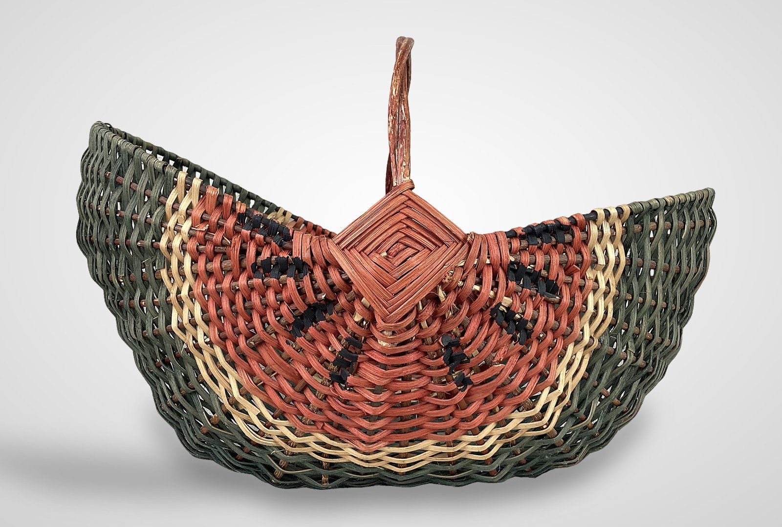 Large Painted Country Watermelon Basket - 2