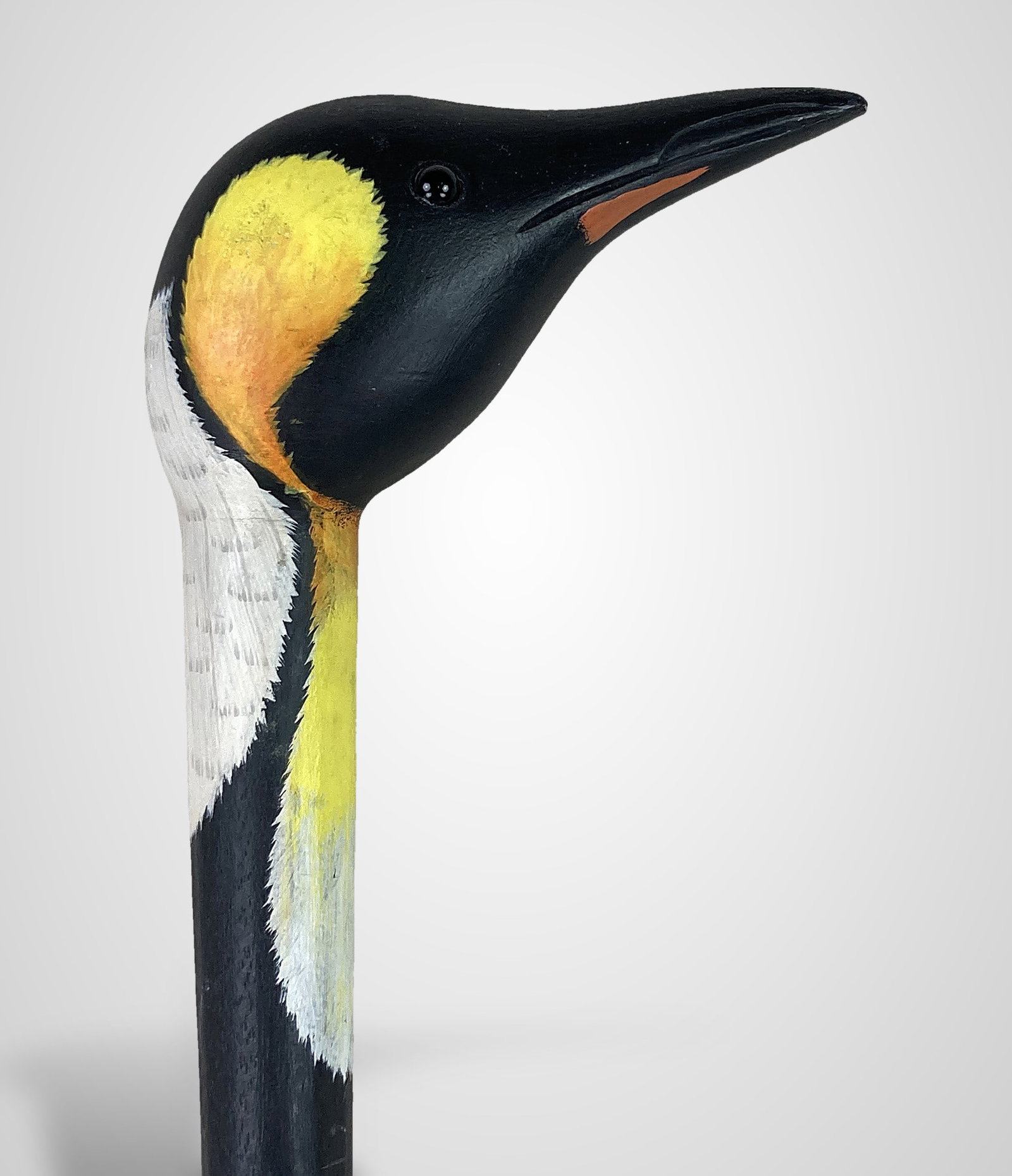 Folk Art Carved Penguin Cane - 3