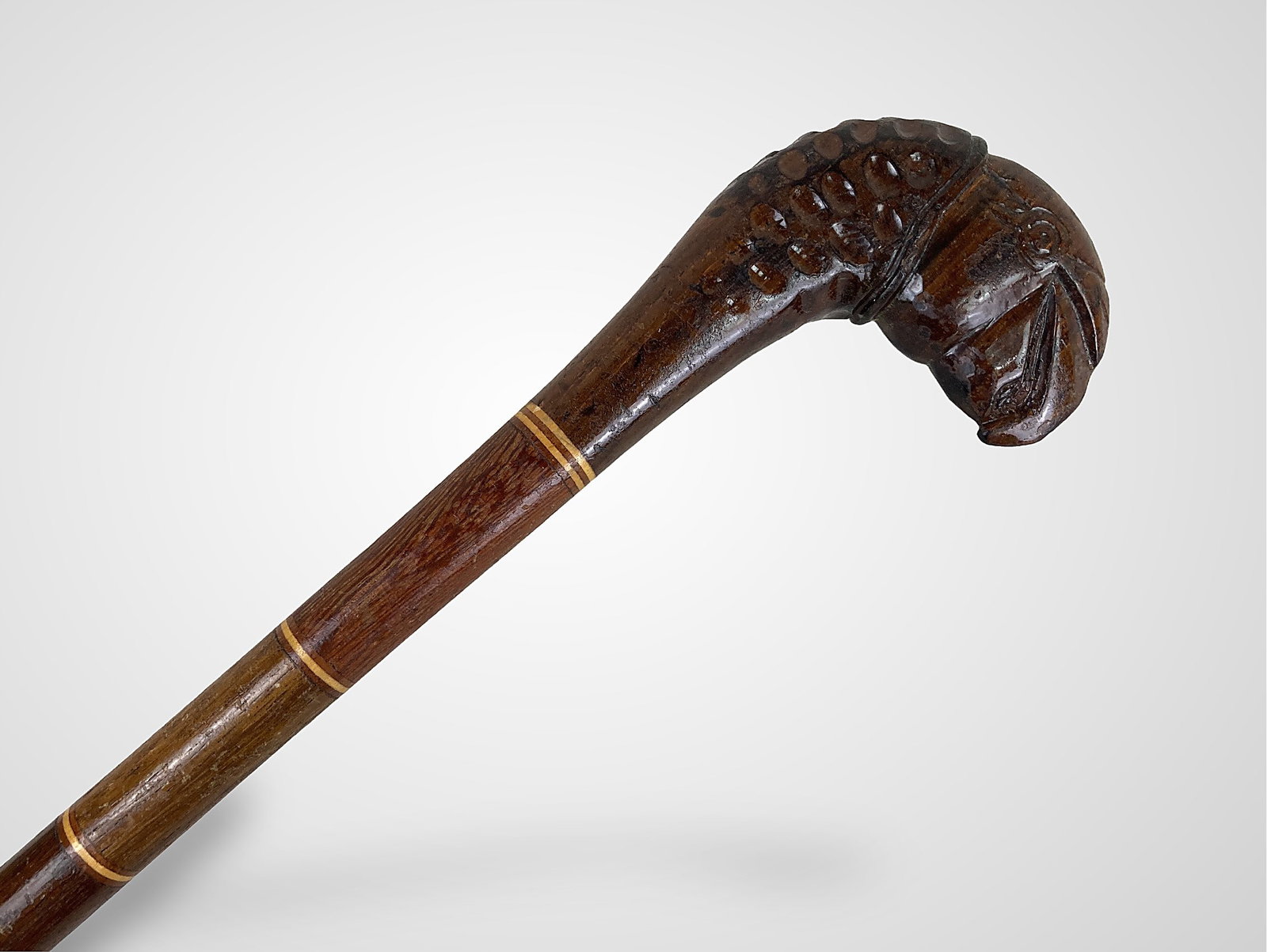 Folk Art Carved Parrot Cane (1 of 6)
