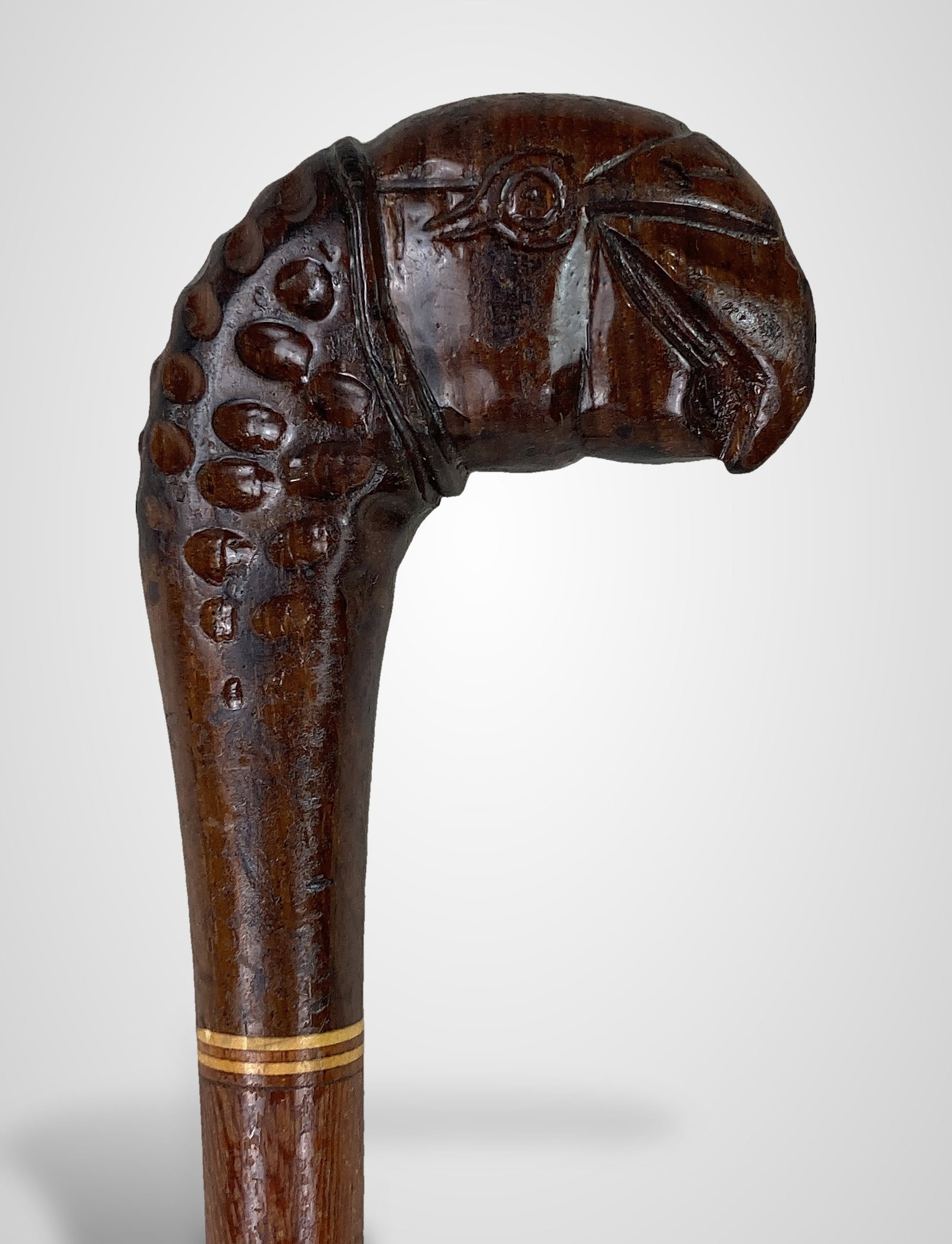 Folk Art Carved Parrot Cane - 3