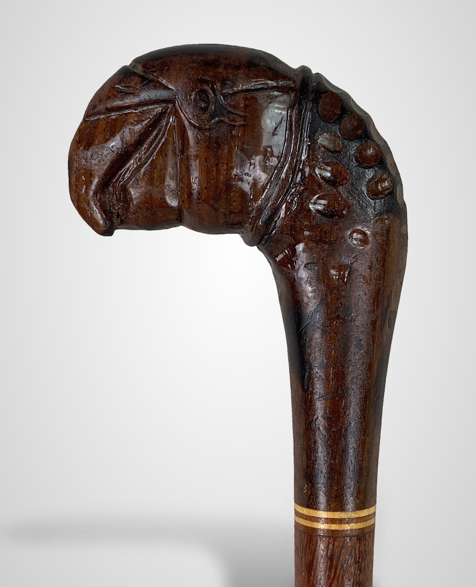 Folk Art Carved Parrot Cane - 4