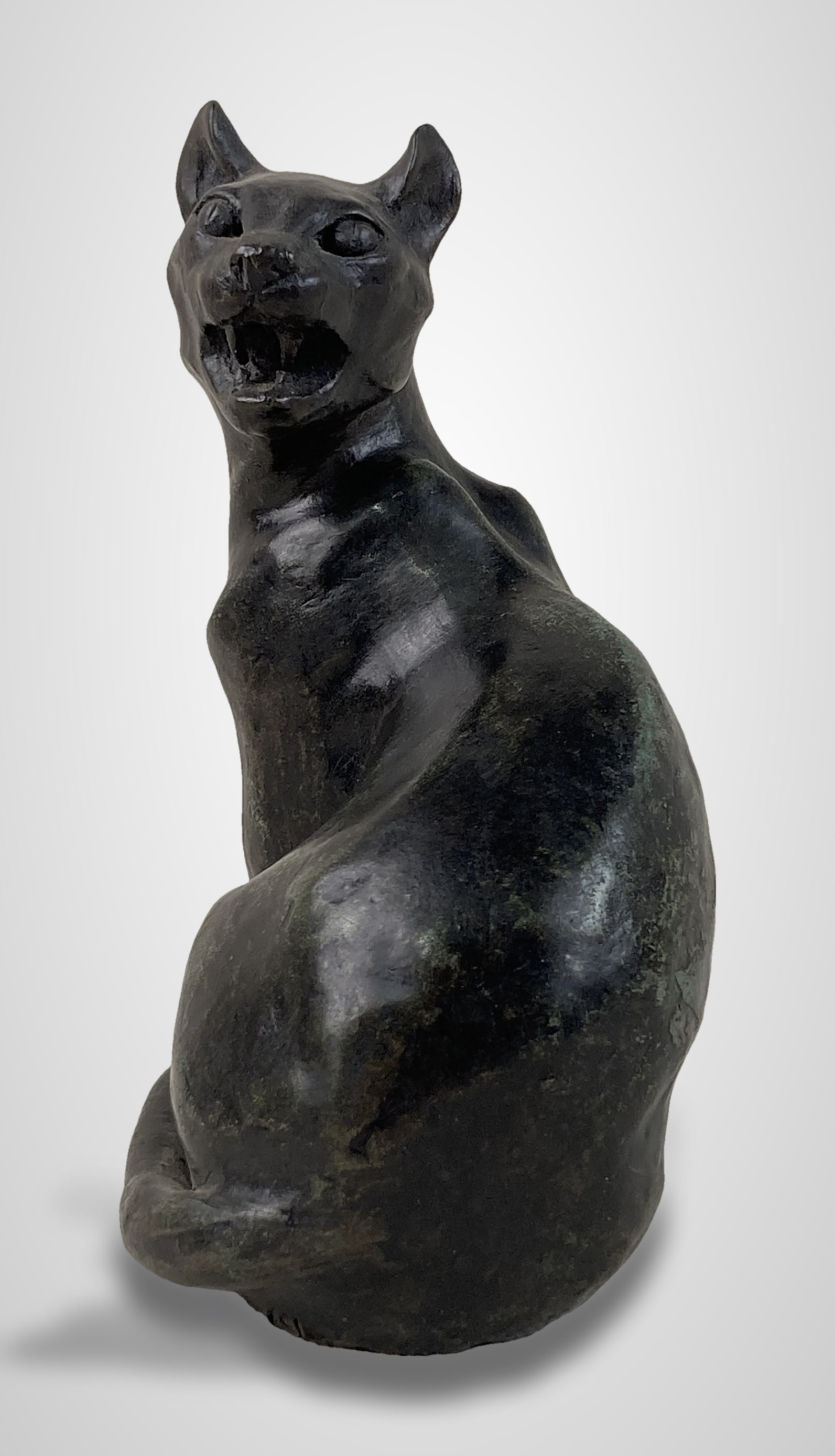 Cast Bronze Cat Sculpture - 2