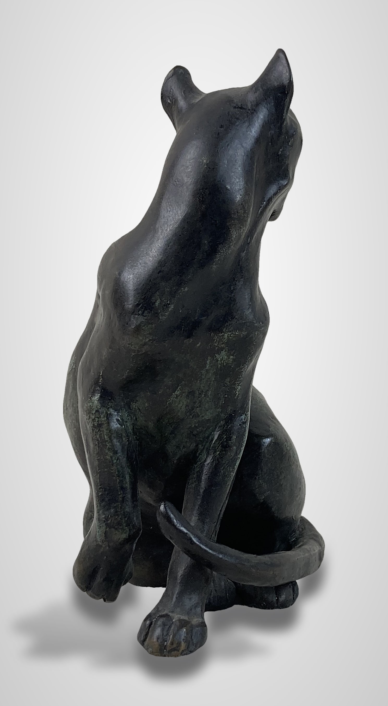 Cast Bronze Cat Sculpture - 4
