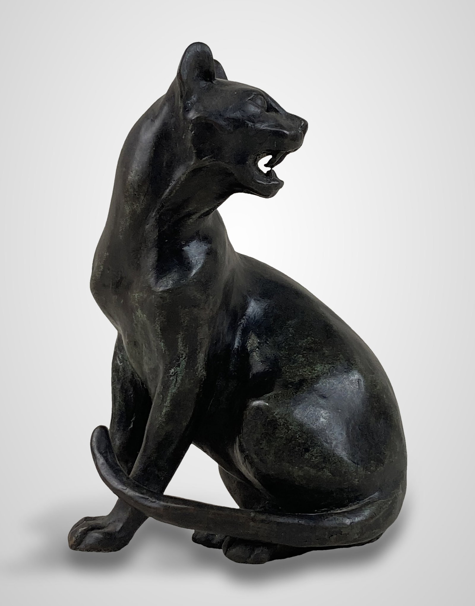 Cast Bronze Cat Sculpture - 6