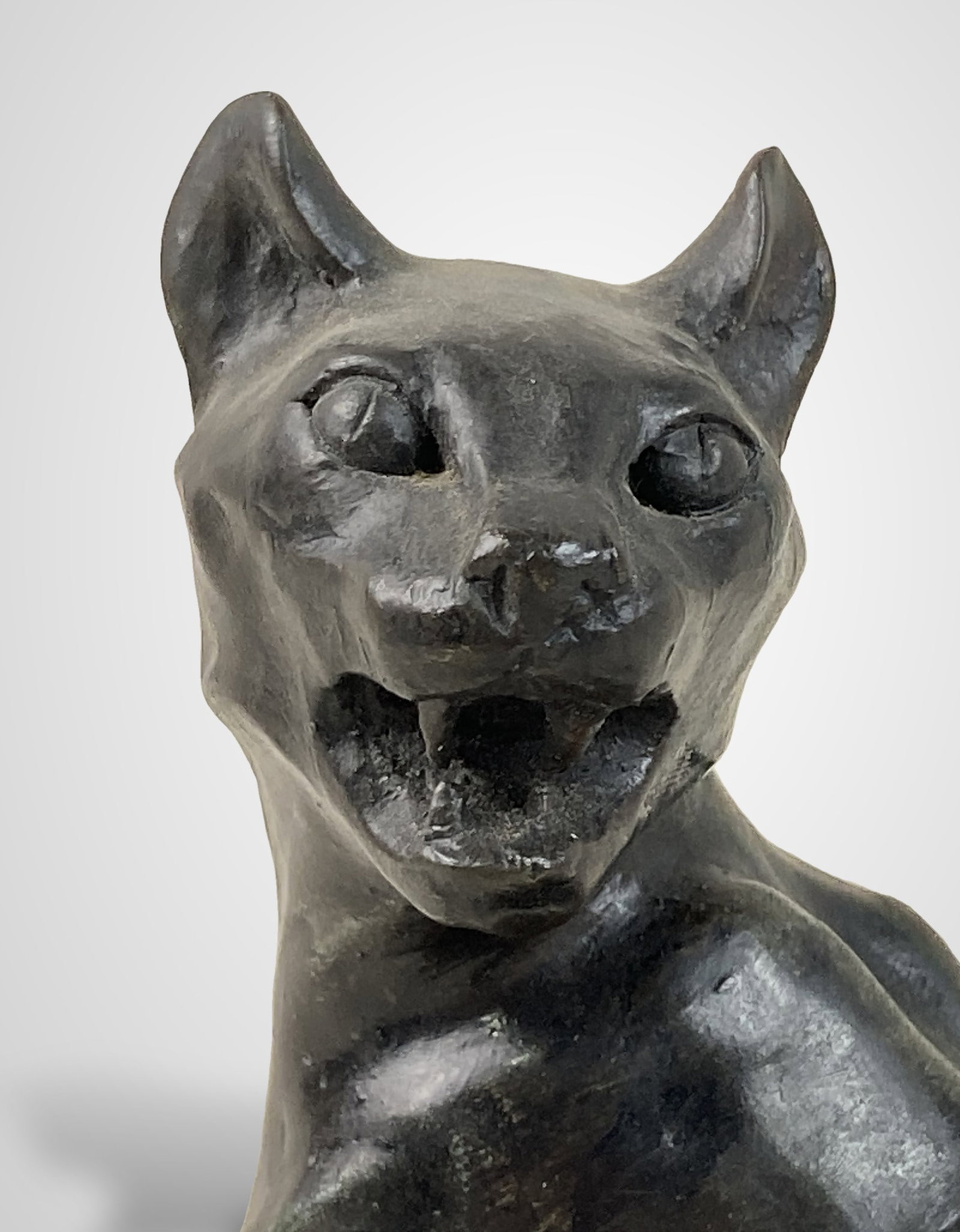 Cast Bronze Cat Sculpture - 7