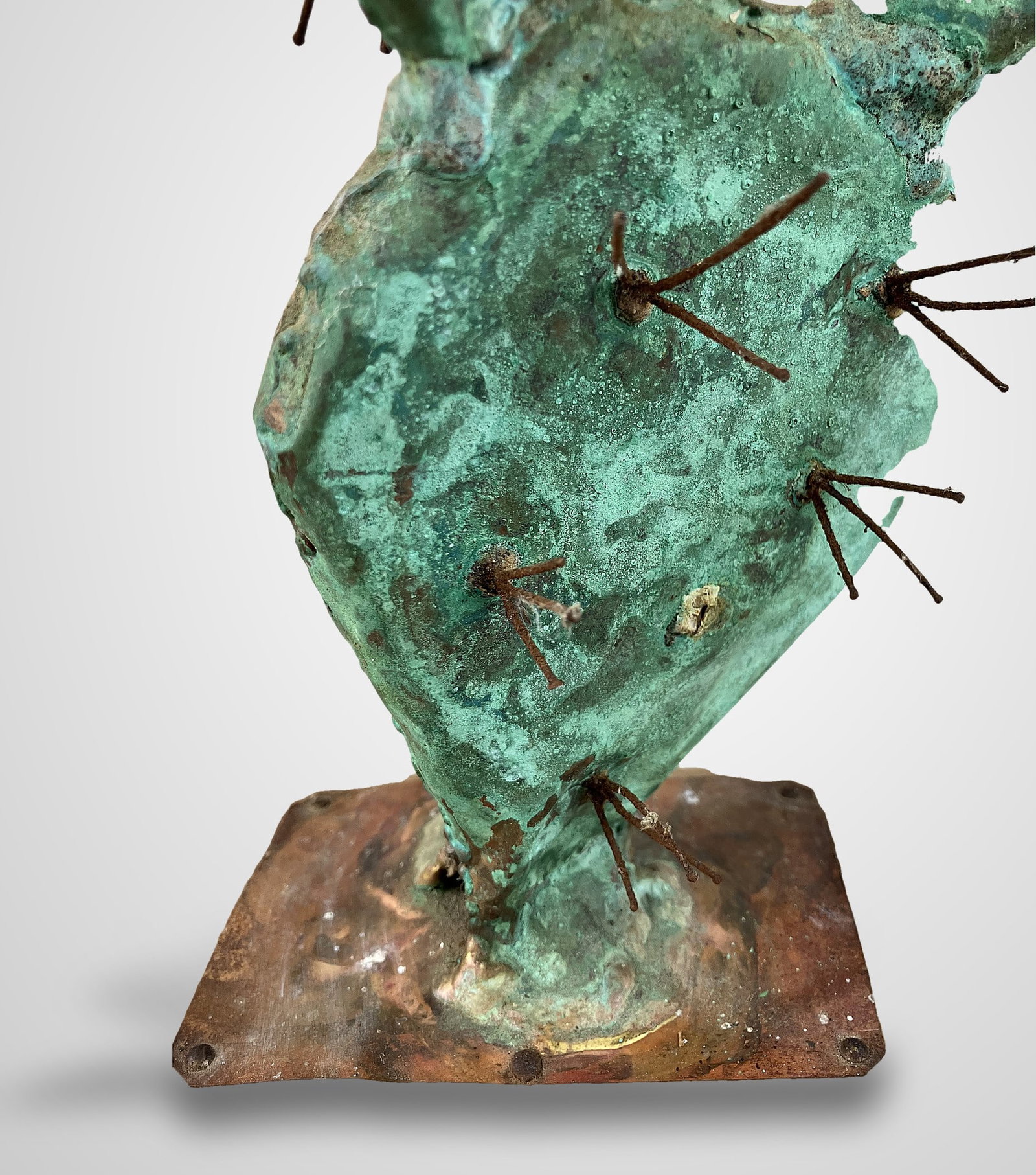 Mixed Metal Cactus Rose Sculpture - 5