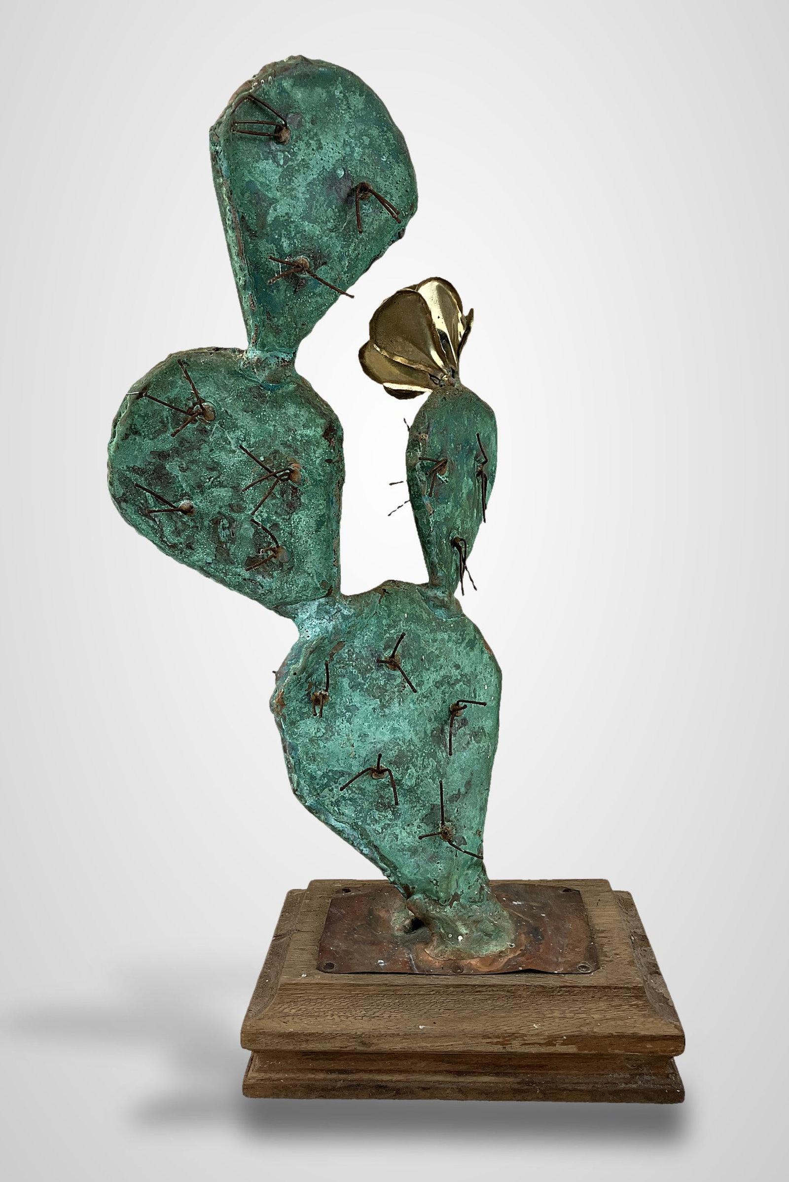 Mixed Metal Cactus Rose Sculpture - 7