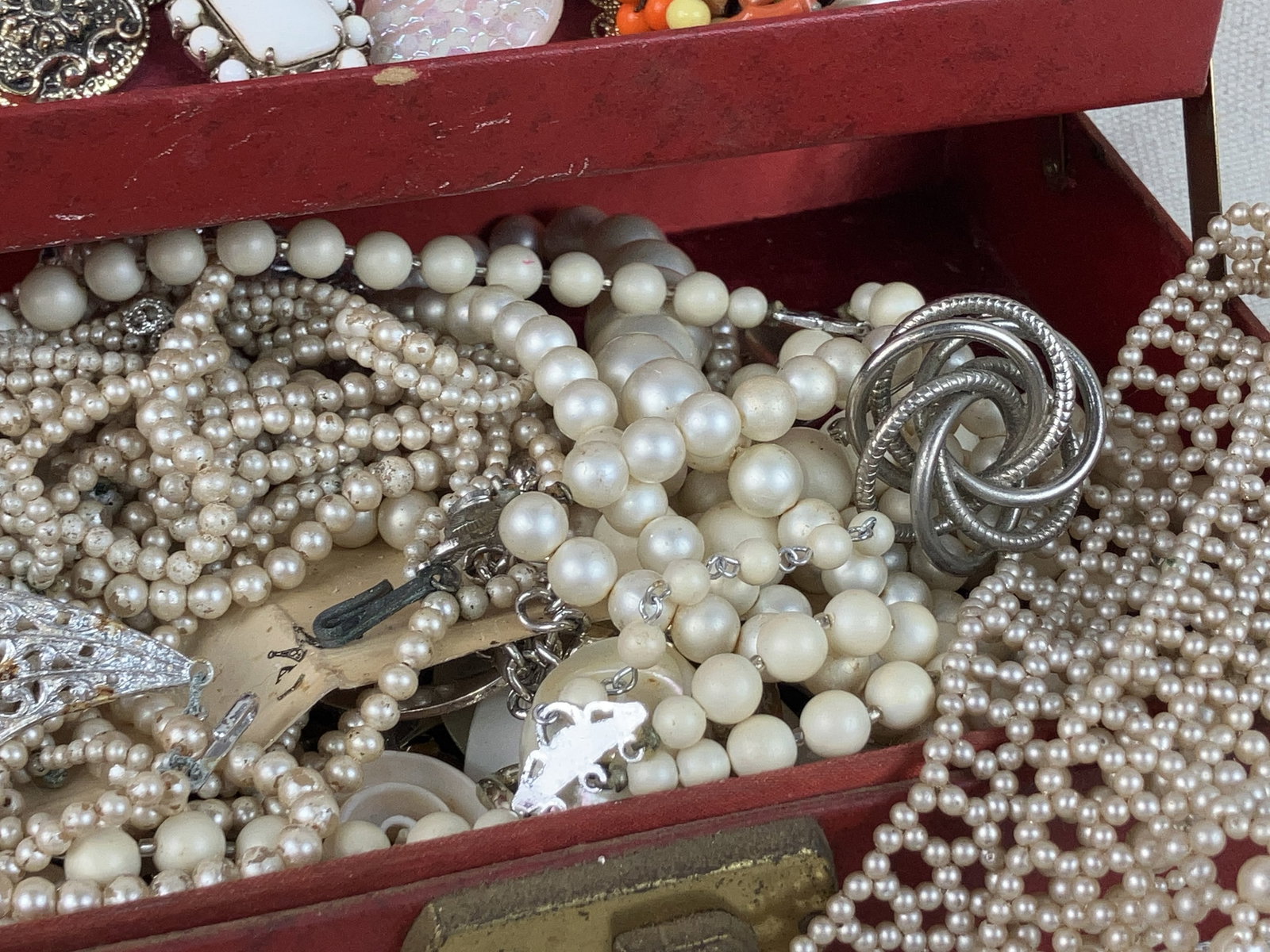 Vintage Jewelry and Jewelry Box Including Silver - 2