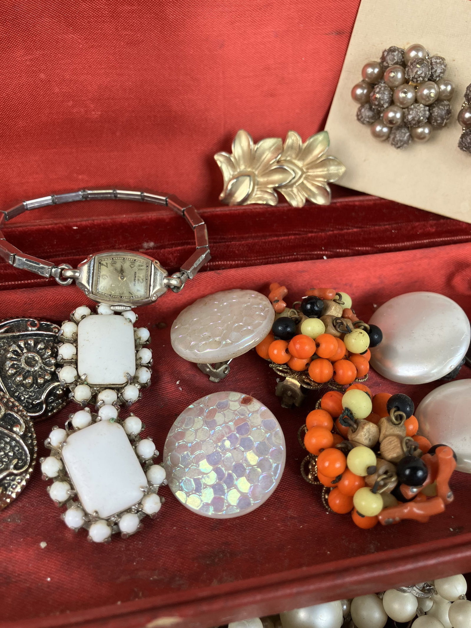 Vintage Jewelry and Jewelry Box Including Silver - 5