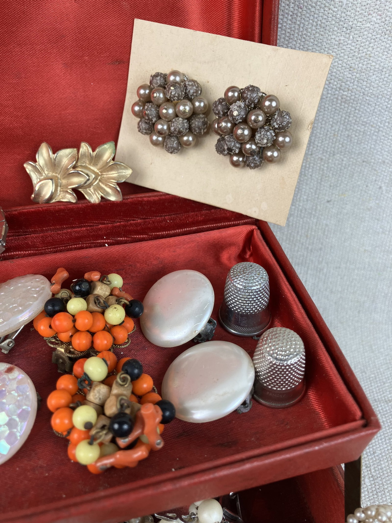 Vintage Jewelry and Jewelry Box Including Silver - 6