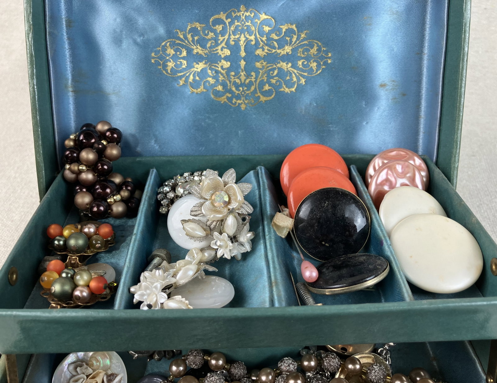 Vintage Jewelry Assortment with Jewelry Box Including Sterling Silver - 4