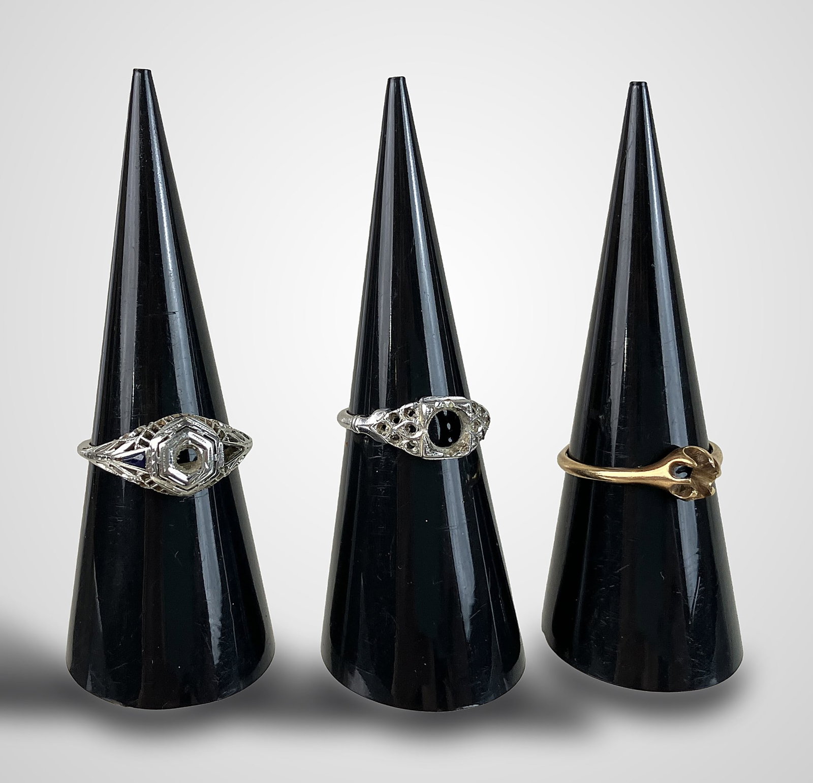 Three Rings Including Platinum and Gold Including Traub - 2