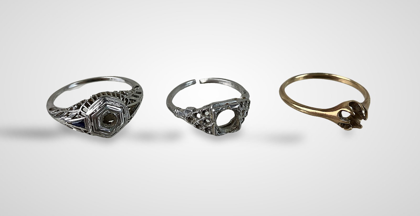 Three Rings Including Platinum and Gold Including Traub - 4