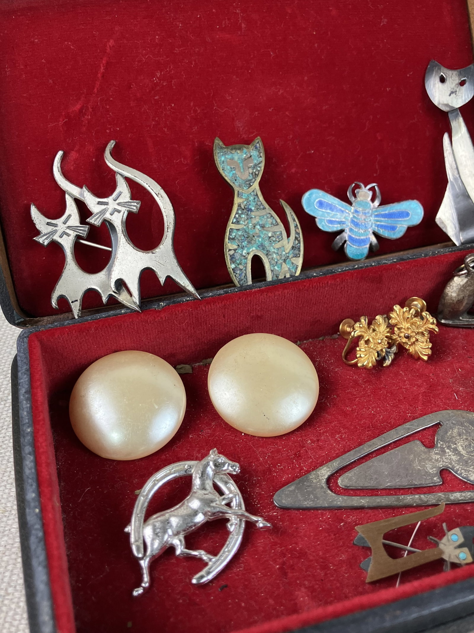 Sterling Silver Jewelry Assortment with Leather Jewelry Box - 2