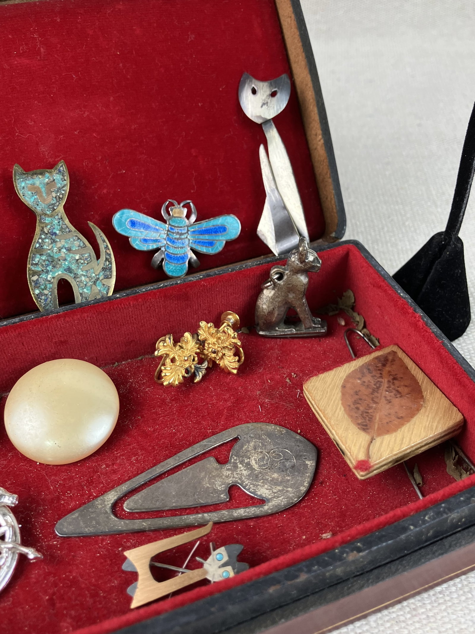 Sterling Silver Jewelry Assortment with Leather Jewelry Box - 3