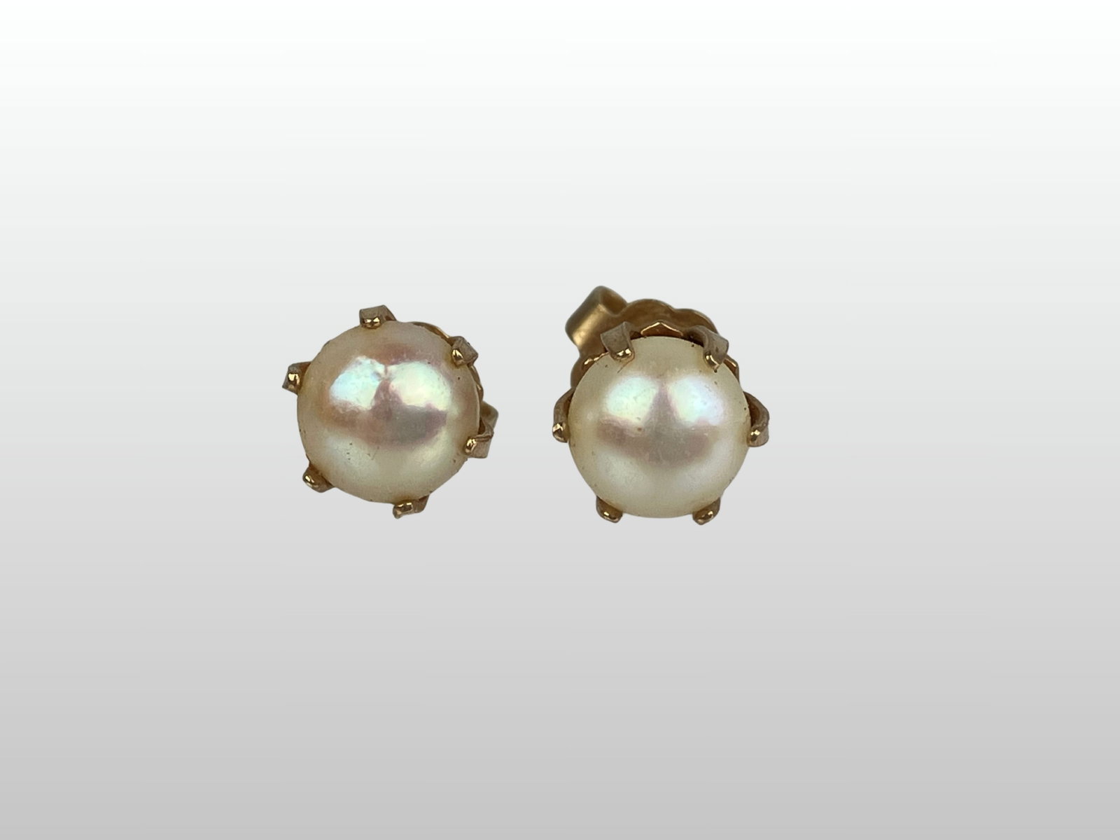 14KT Pearl Stud Earrings - 2
