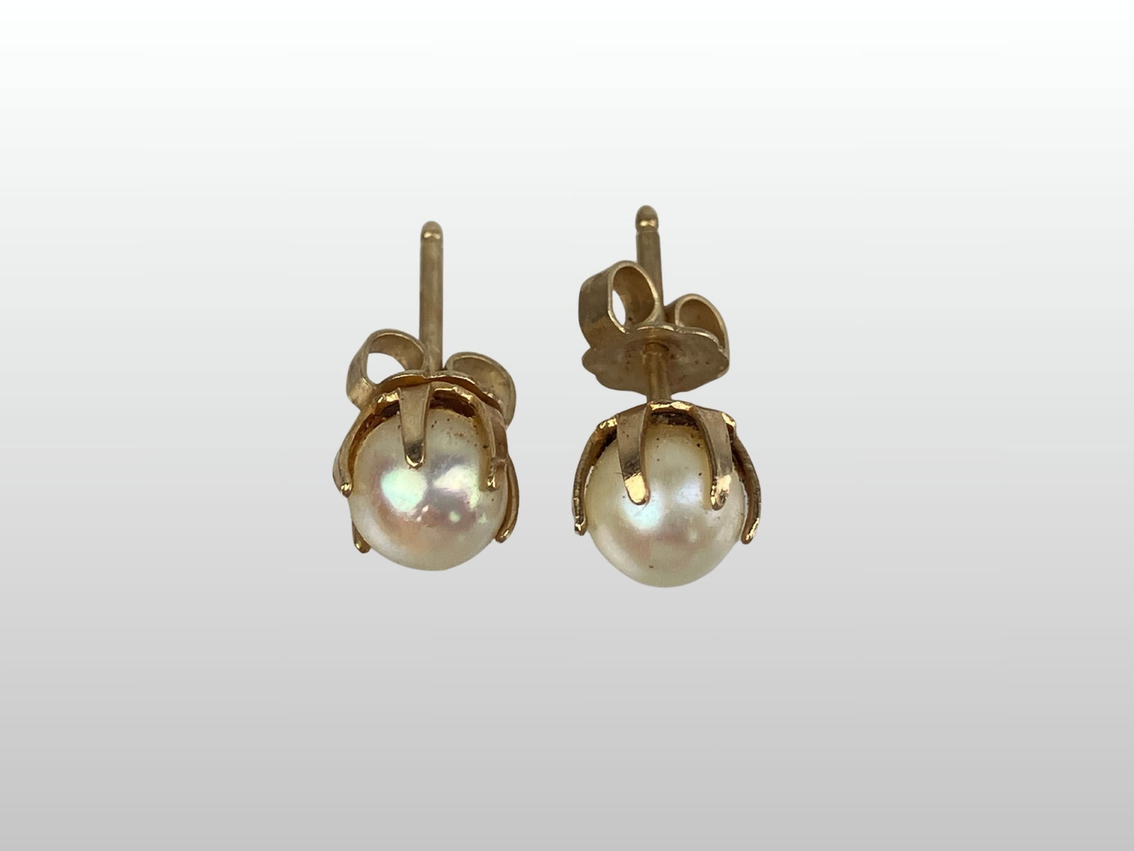 14KT Pearl Stud Earrings - 4
