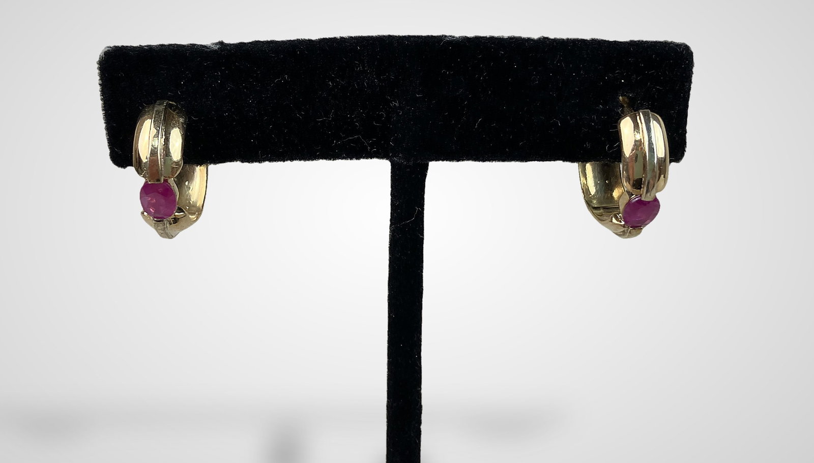 14 KT Gold Ruby Earrings - 2