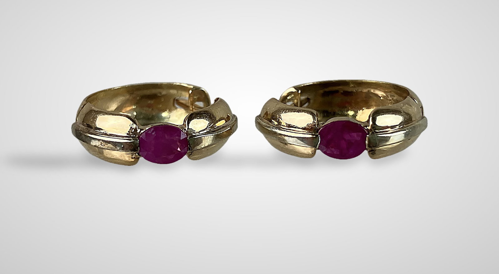 14 KT Gold Ruby Earrings - 4