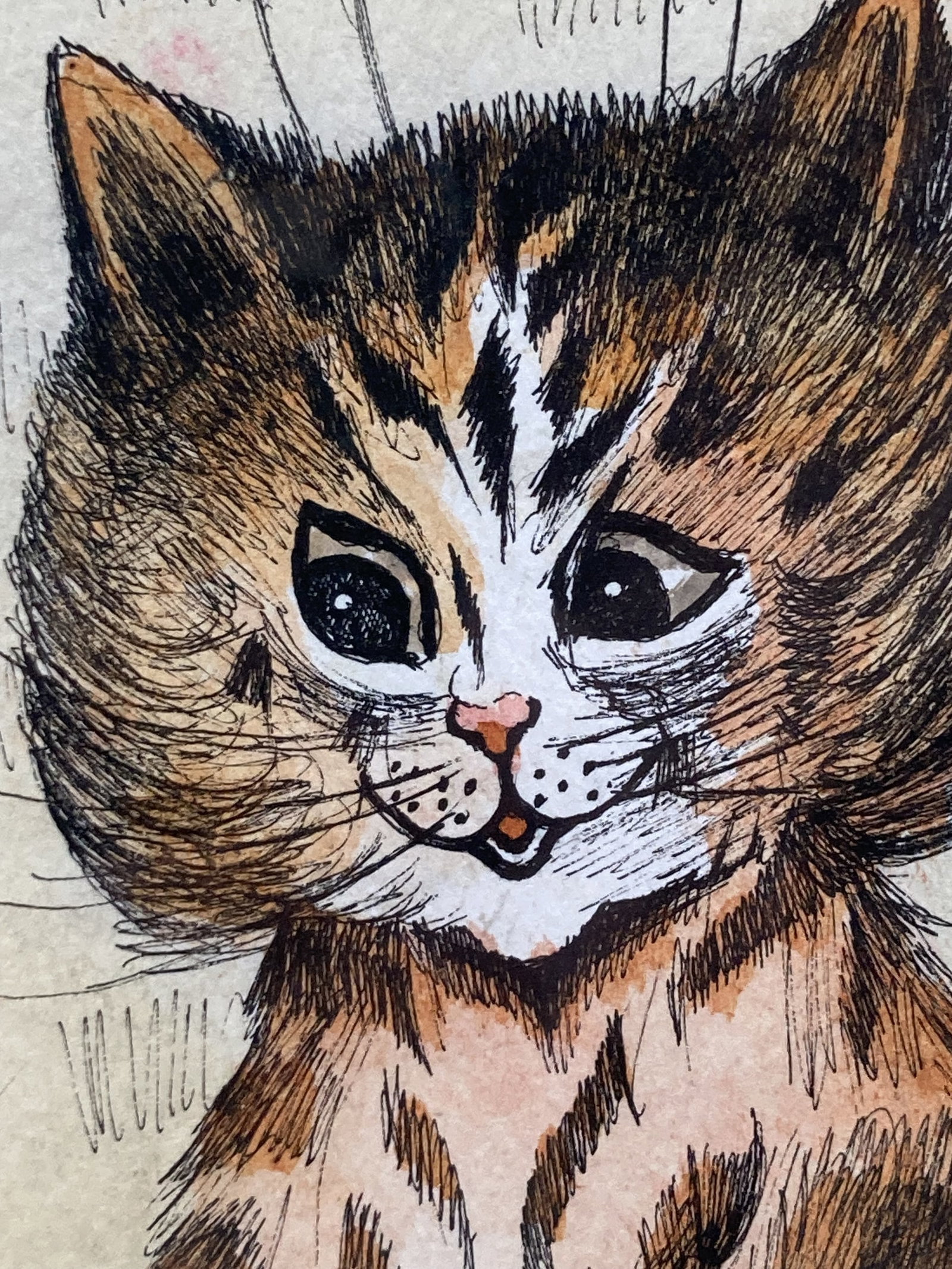 Louis Wain, Cat on a Bicycle, Mixed Media Painting - 3