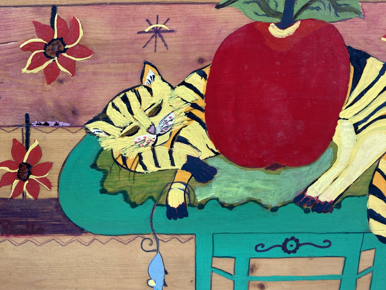 Folk Art Cat Painting - 2