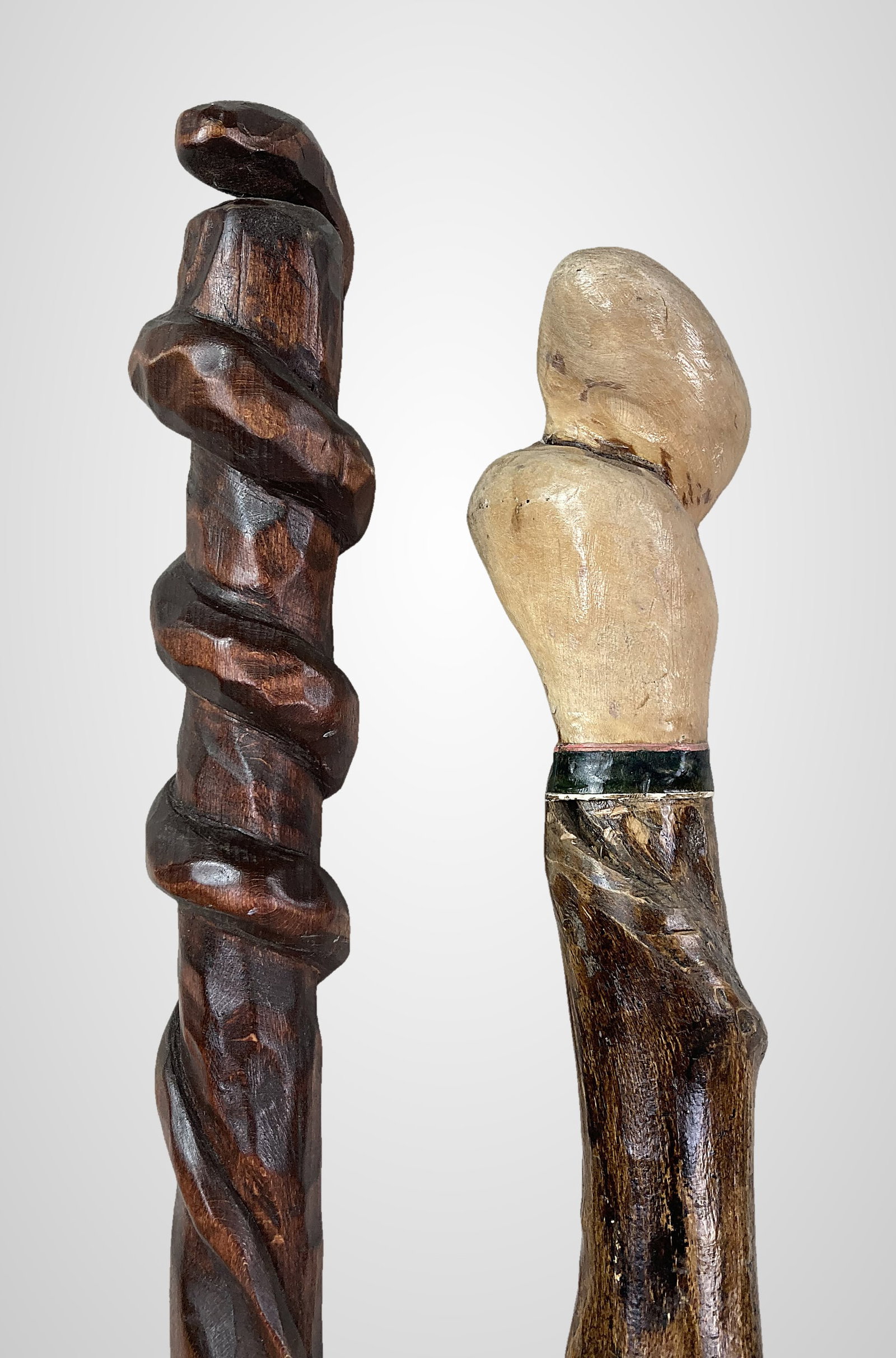 Two Folk Art Carved Canes - 3