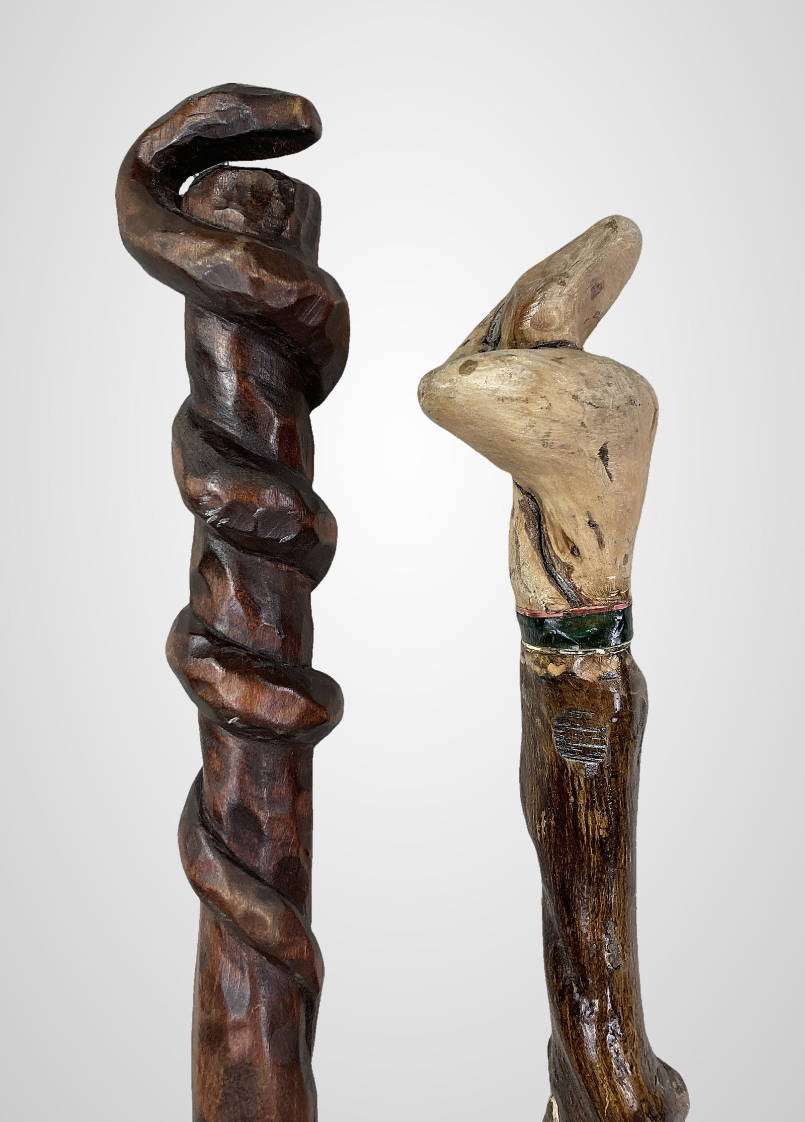 Two Folk Art Carved Canes - 4