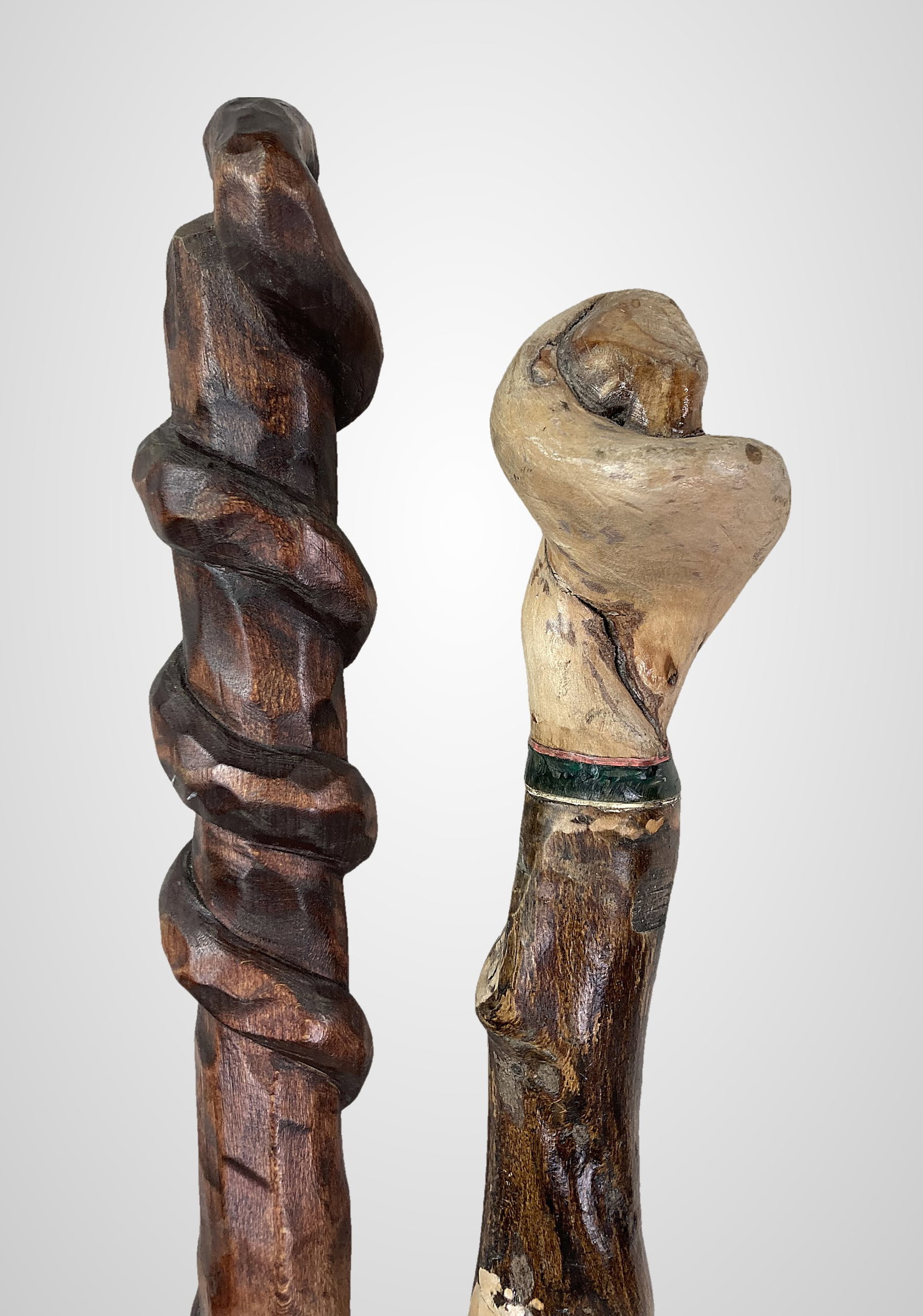 Two Folk Art Carved Canes - 5