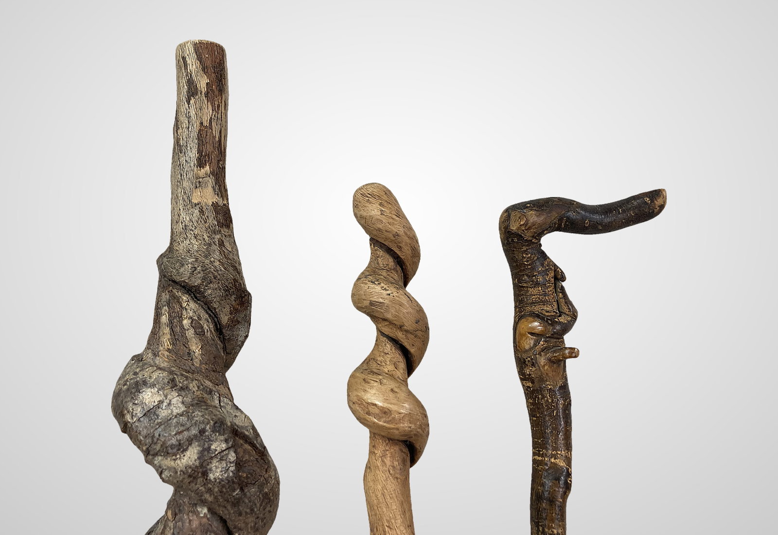Three Folk Art Carved Canes - 3