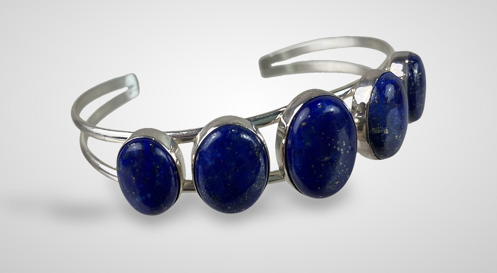 Sterling Silver and Lapis Lazuli Cuff Bracelet - 3