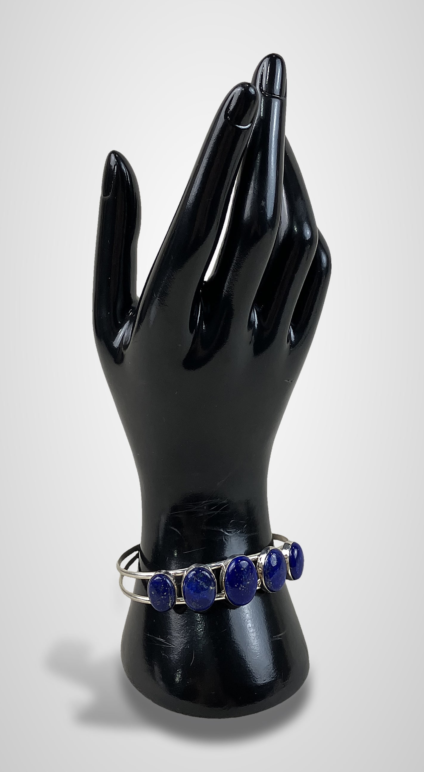 Sterling Silver and Lapis Lazuli Cuff Bracelet - 6