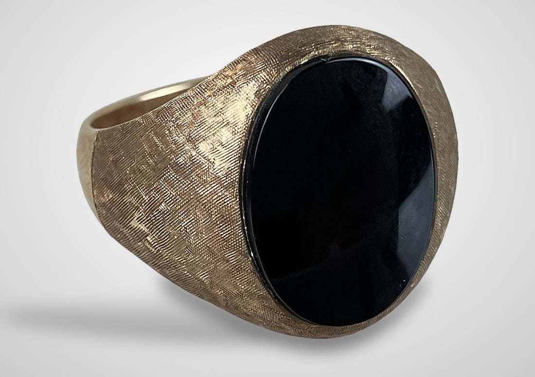 10KT Gold Black Onyx Ring - 2