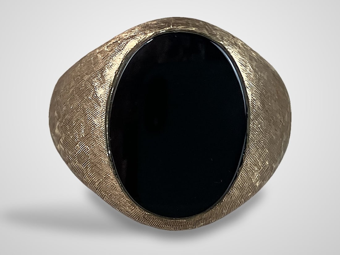 10KT Gold Black Onyx Ring - 3