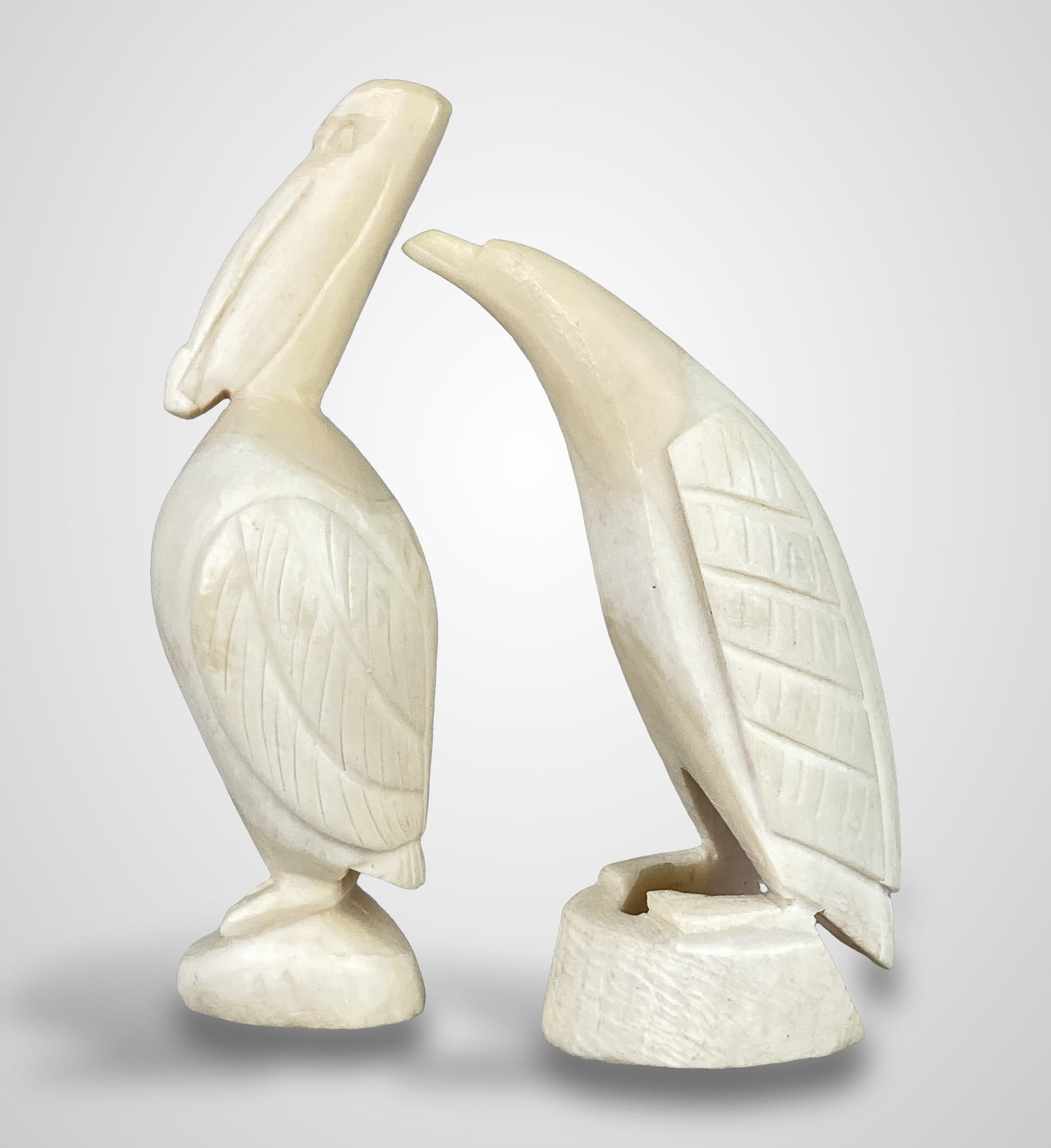 Scrimshaw Carved Bird Figures - 3