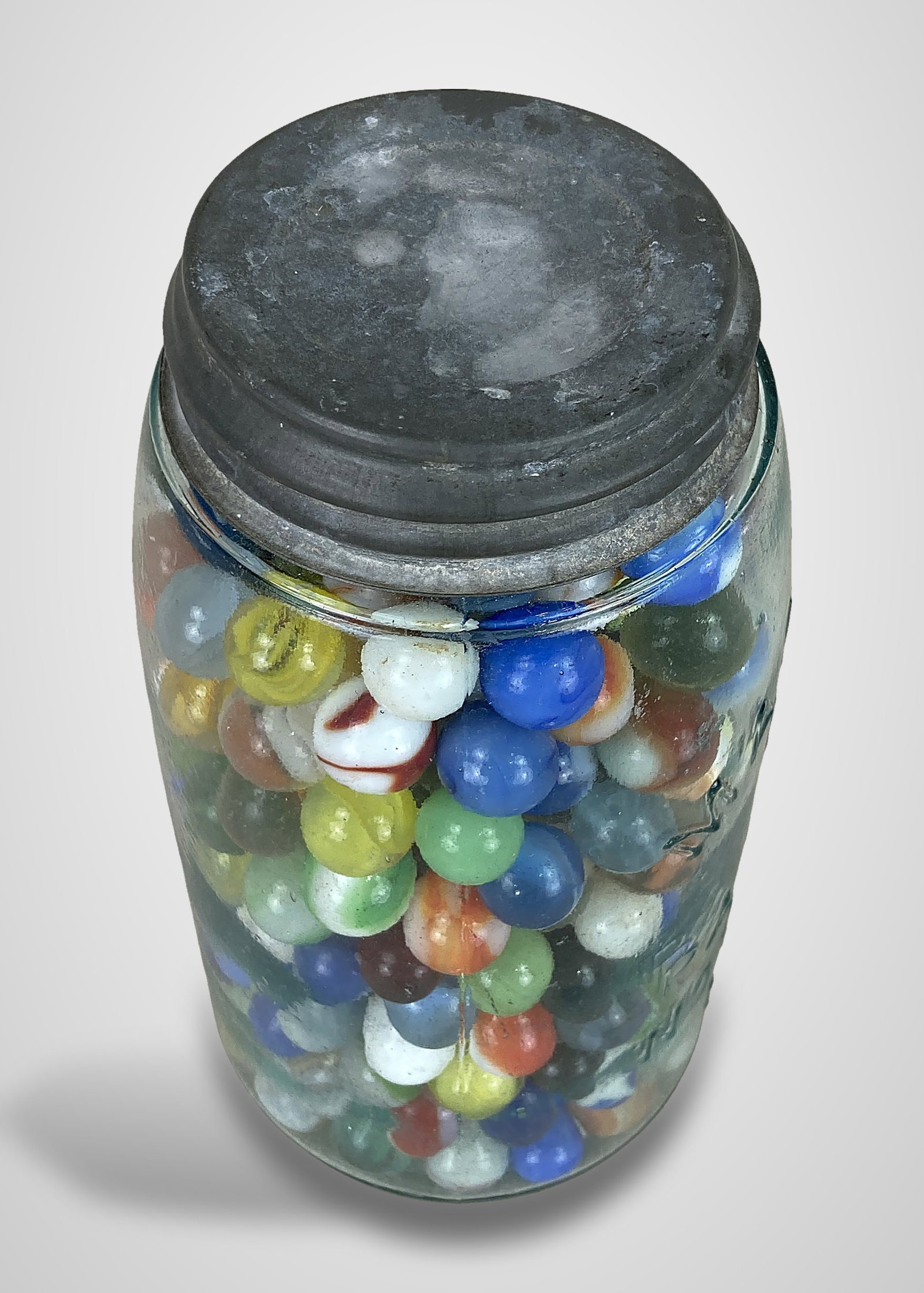 Mason Glass Jar of Marbles - 2
