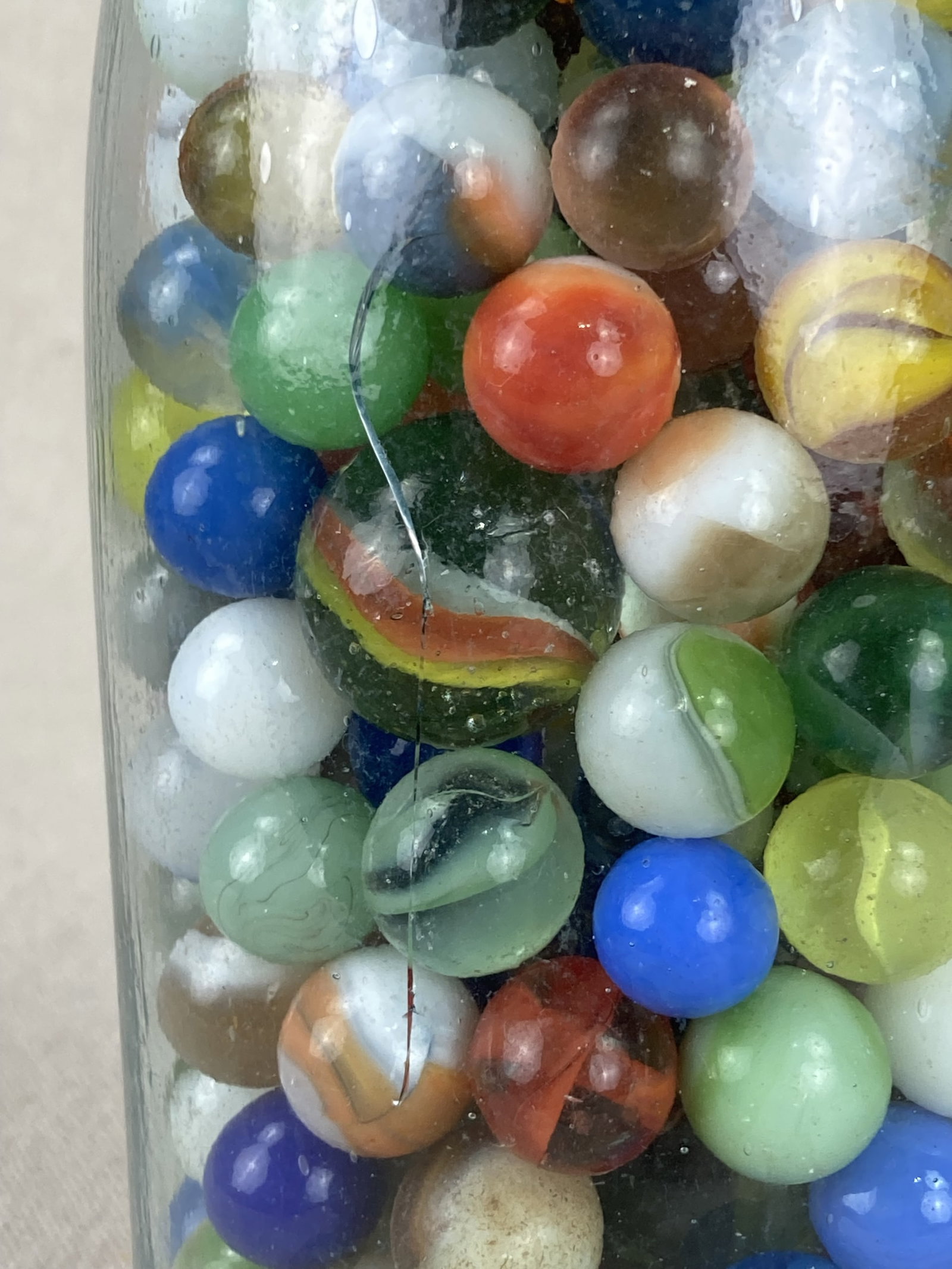 Mason Glass Jar of Marbles - 4