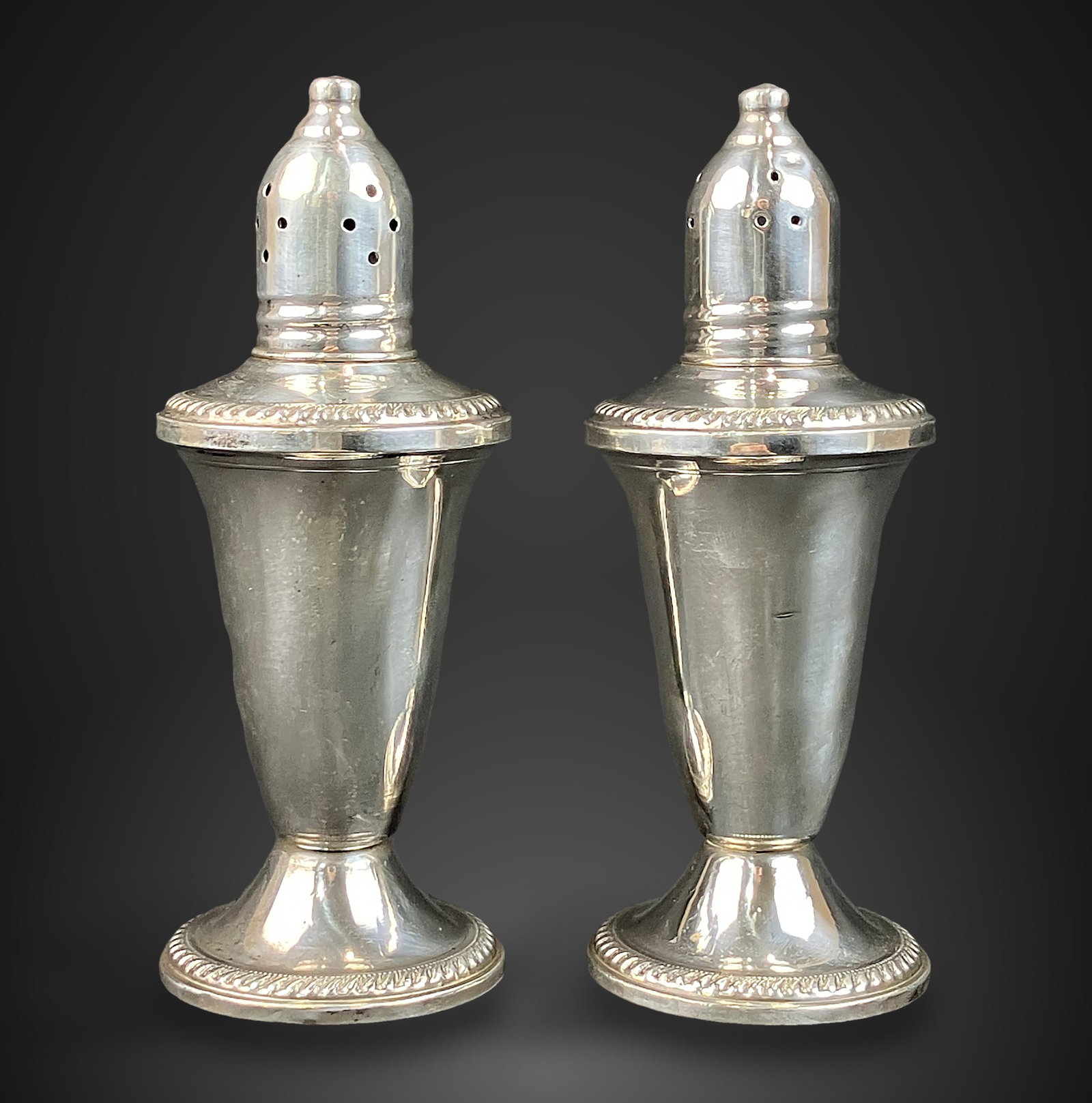 Sterling Silver Salt and Pepper Shakers - 4