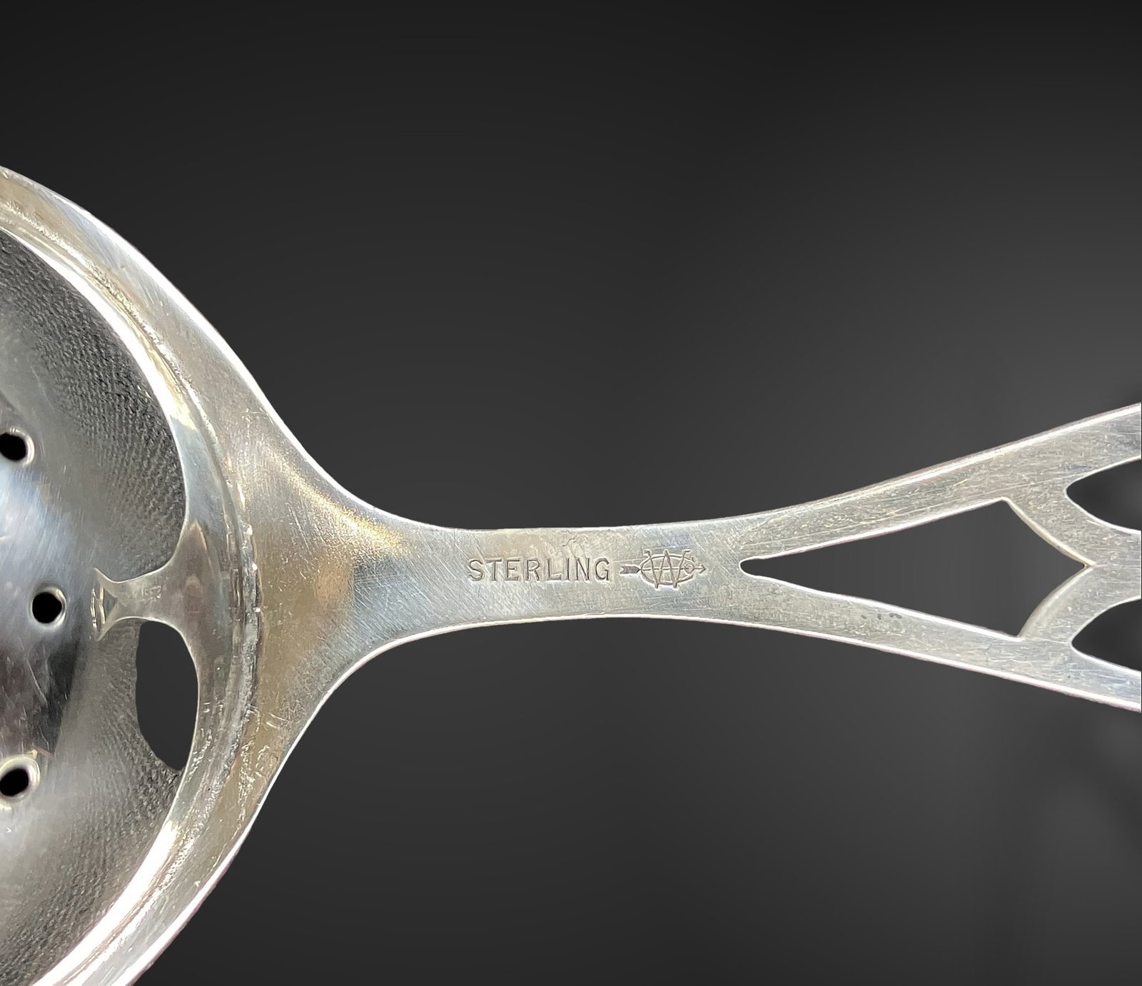 Sterling Silver Tea Strainer, 1920s - 4